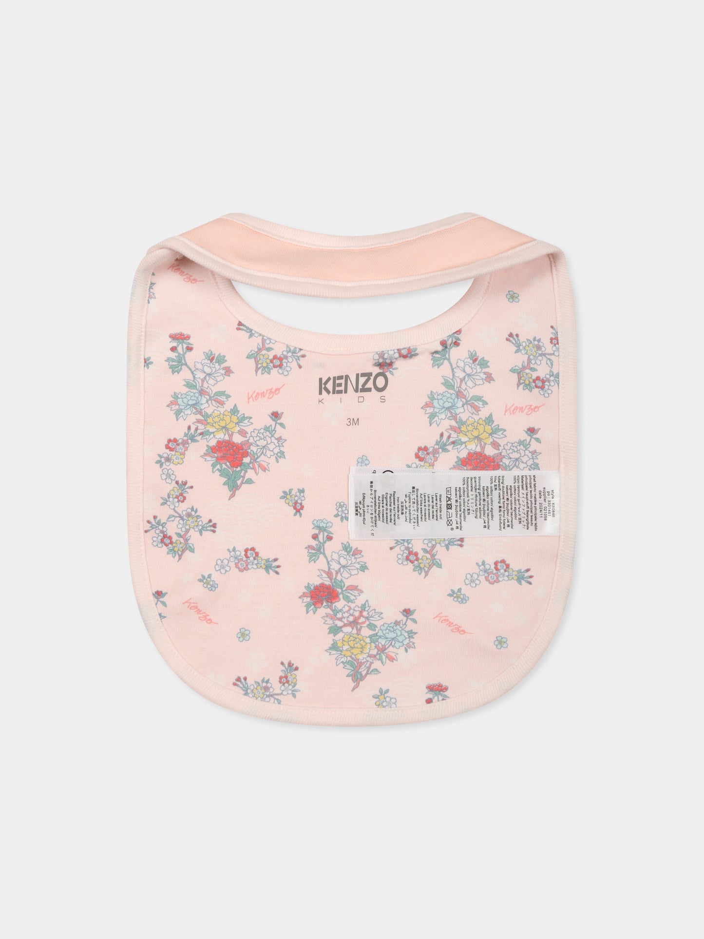 Set tutina rosa per neonata con stampa floreale,Kenzo Kids,K60846 47R