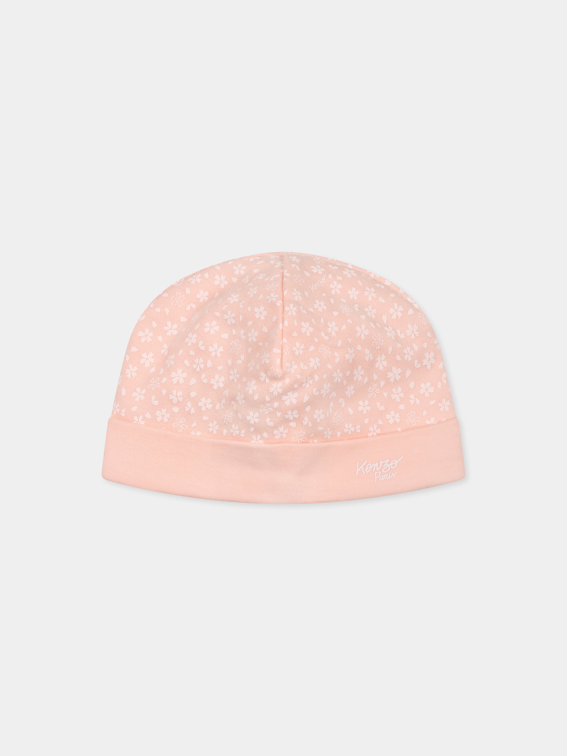 Set tutina rosa per neonata con stampa floreale,Kenzo Kids,K60846 47R