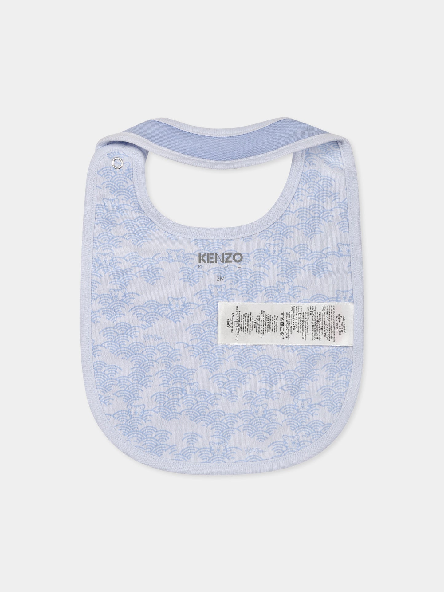 Set tutina celeste per neonato con stampa giungla,Kenzo Kids,K60863 771