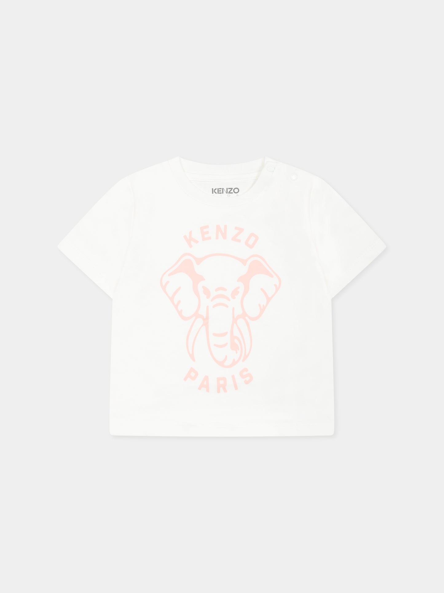 Completo rosa per neonata con elefante e logo,Kenzo Kids,K60868 46T