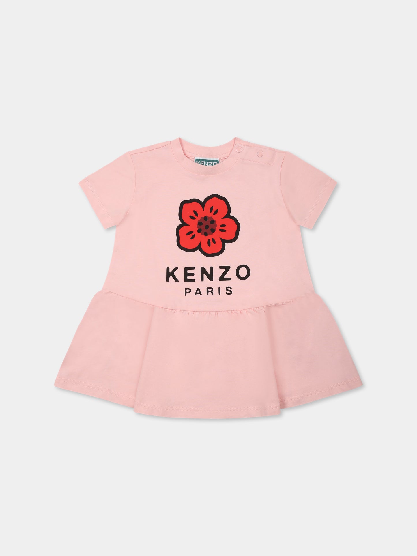 Vestito rosa per neonata con Boke Flower,Kenzo Kids,K60941 45Z