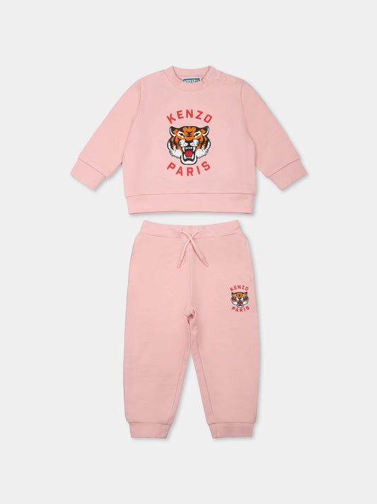 Ensemble rose pour bébé fille avec Lucky Tiger