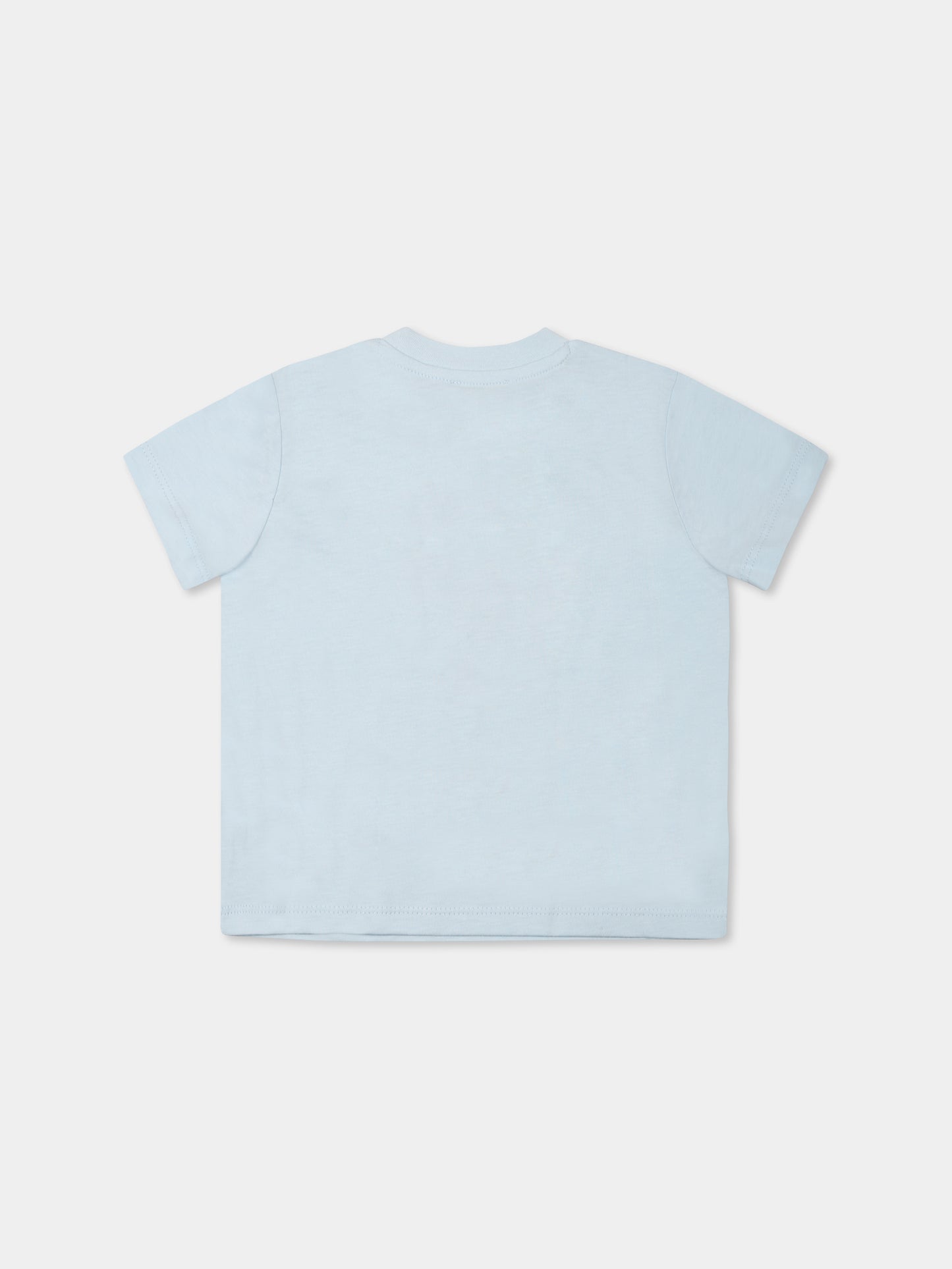 T-shirt bleu clair pur bébé garçon avec tigre