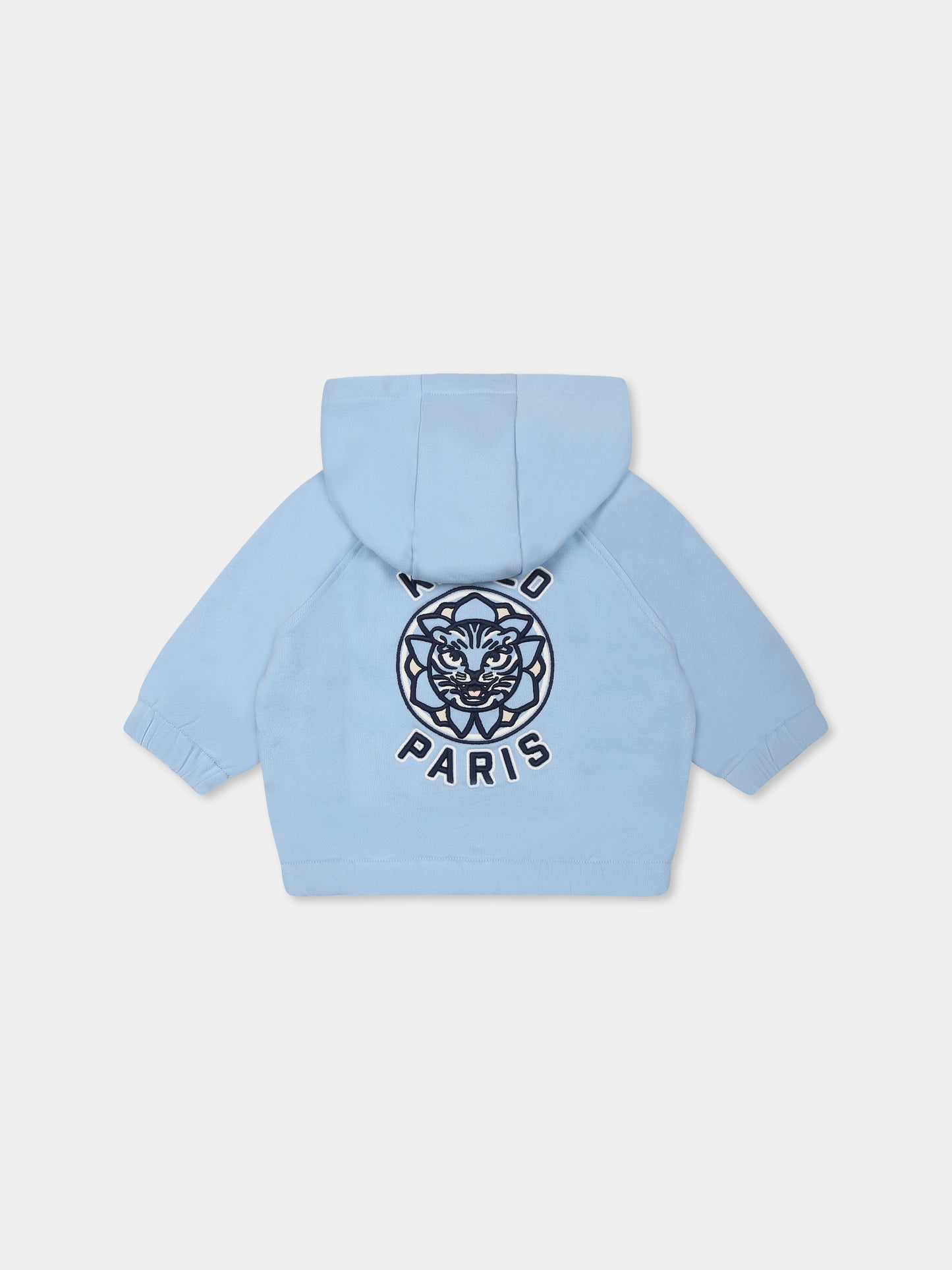 Sweat bleu clair pur bébé garçon avec tigre