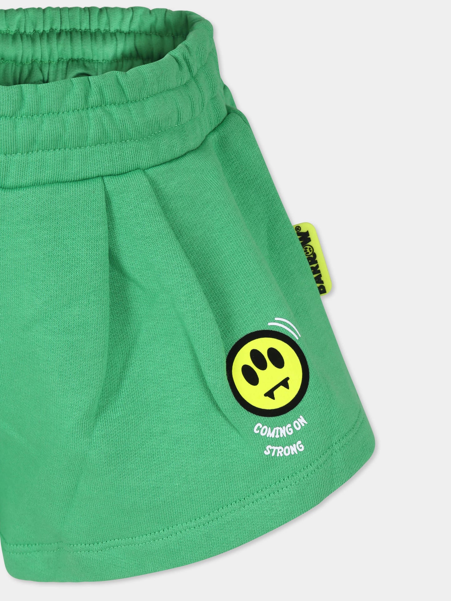 Shorts verde per bambina con smile,Barrow,S4BKJGSH110 BW012