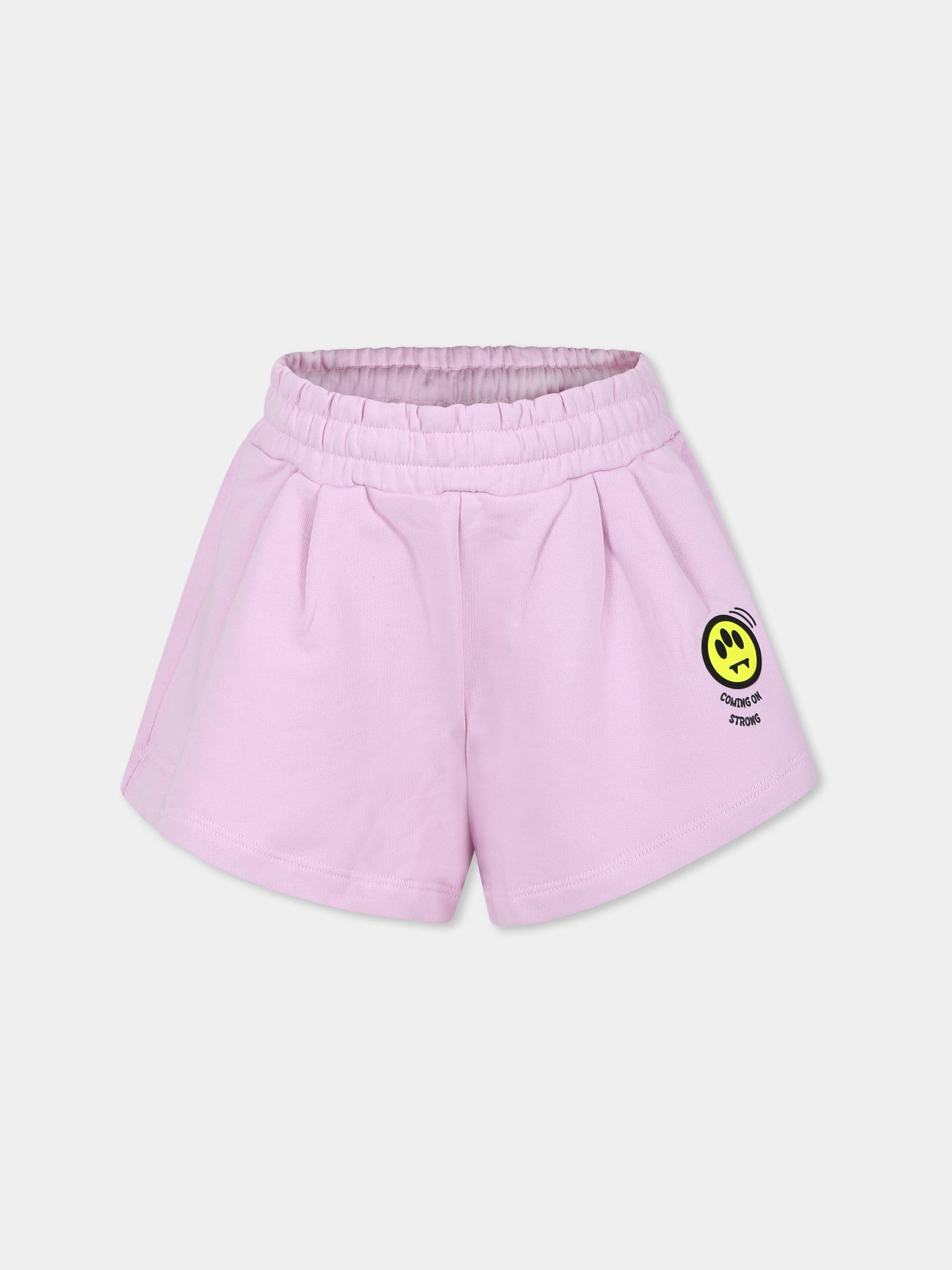 Shorts rosa per bambina con smile,Barrow,S4BKJGSH110 BW014