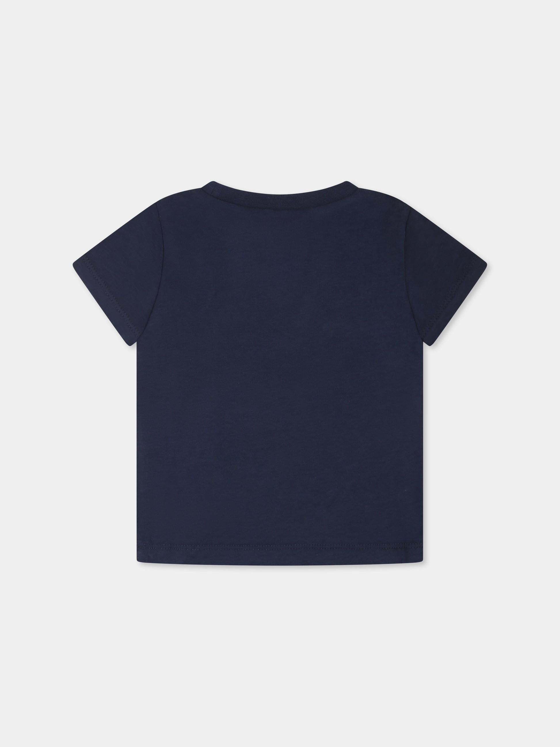 T-shirt blu per neonato con logo e balena,Levi's Kids,M319 C8D