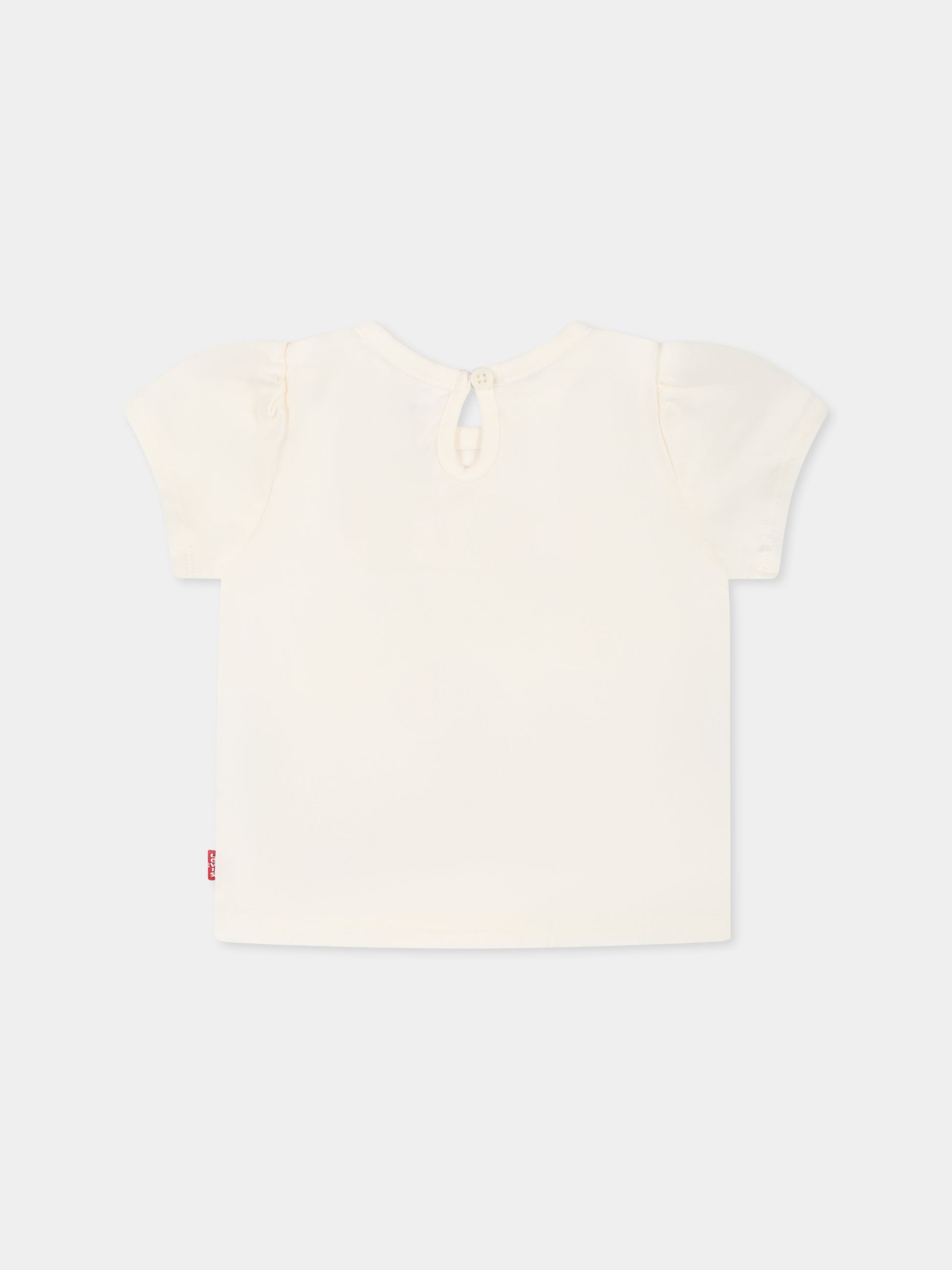 T-shirt avorio per neonata con orsetto,Levi's Kids,M401 W86