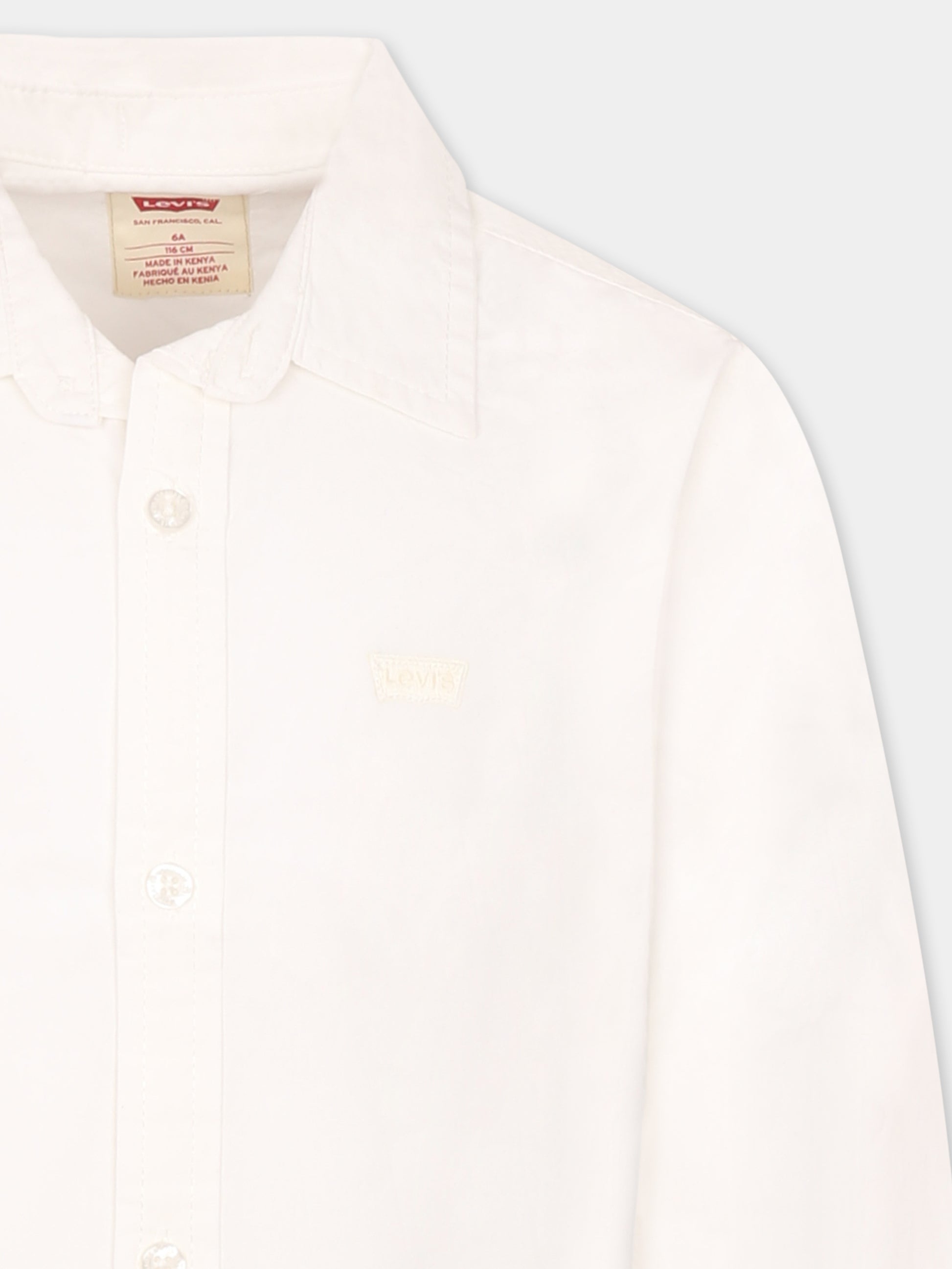 Camicia bianca per bambino con logo,Levi's Kids,N129 W1T