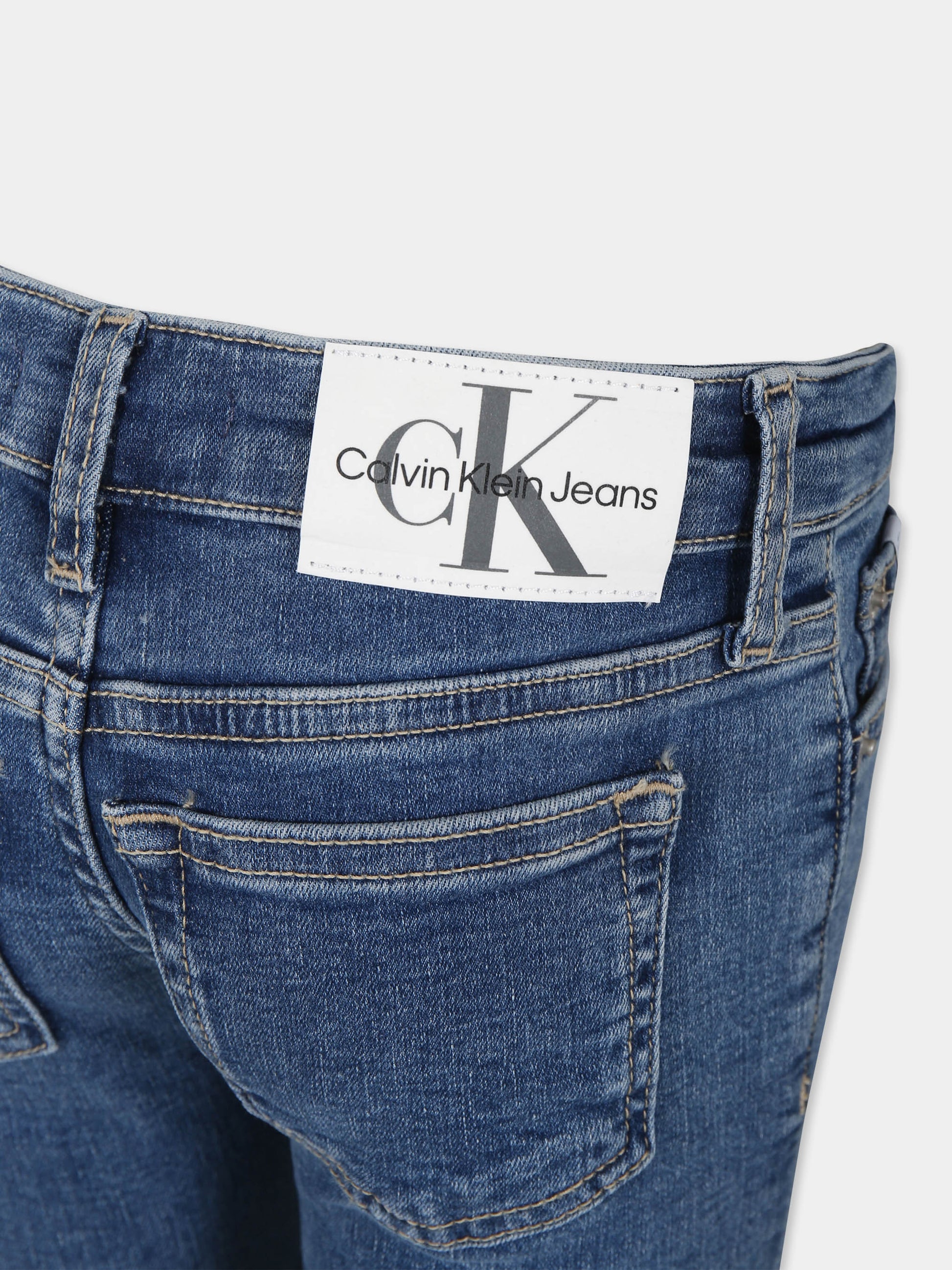 Jeans blu per bambina con logo,Calvin Klein Kids,23FCKIG0IG02272 1A4