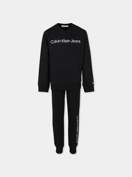 Completo nero per bambino con logo,Calvin Klein Kids,23FCKIU0IU00550 BEH