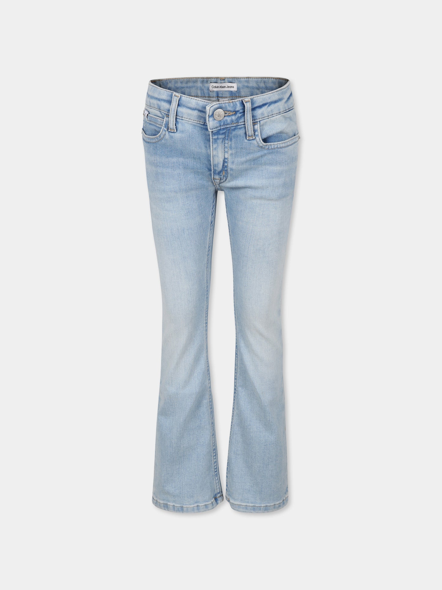 Jeans blu per bambina con logo,Calvin Klein Kids,24SCKIG0IG02378 1AA