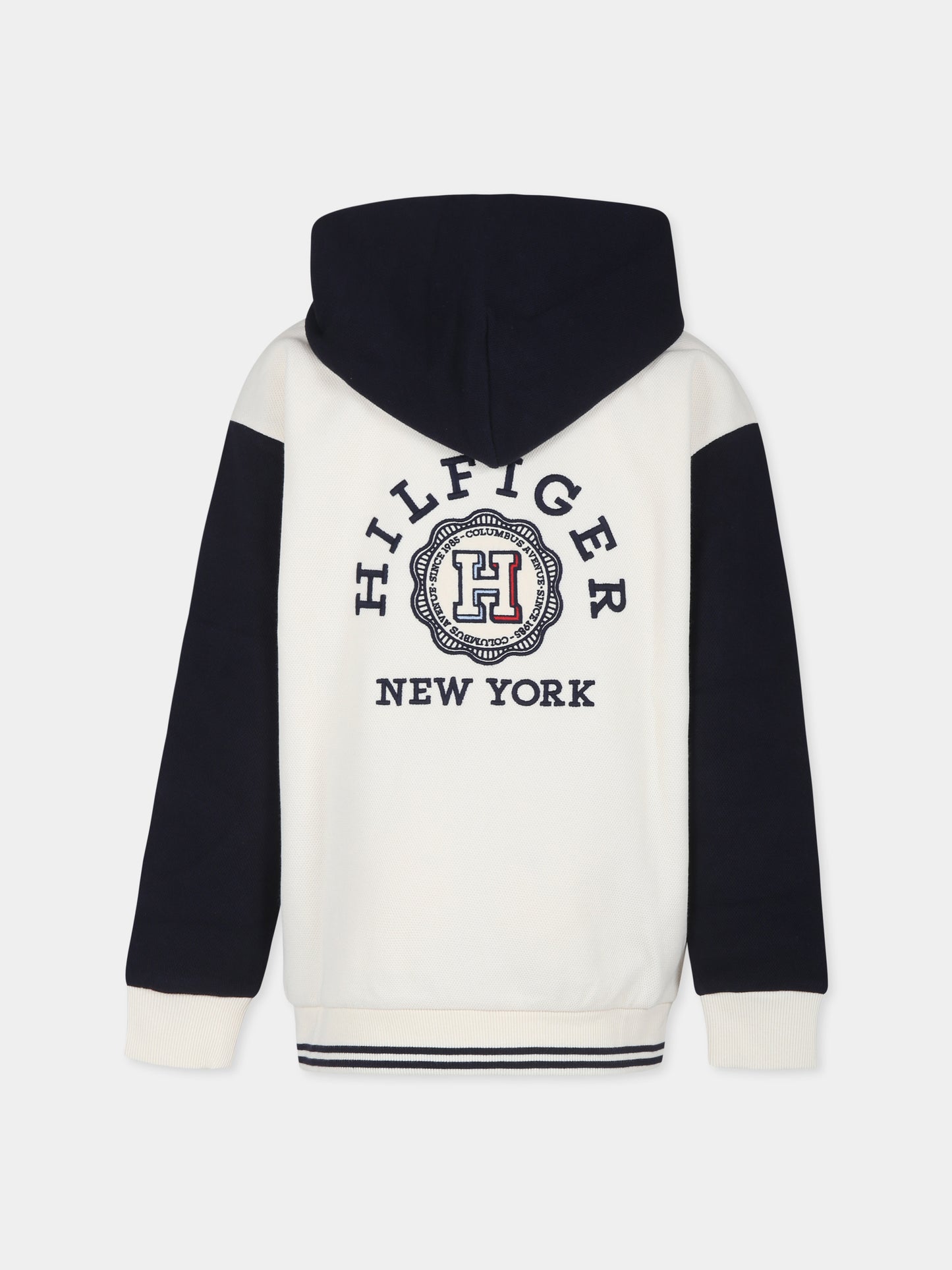 Felpa avorio per bambino con logo,Tommy Hilfiger Junior,24STHKB0KB08824 DW5