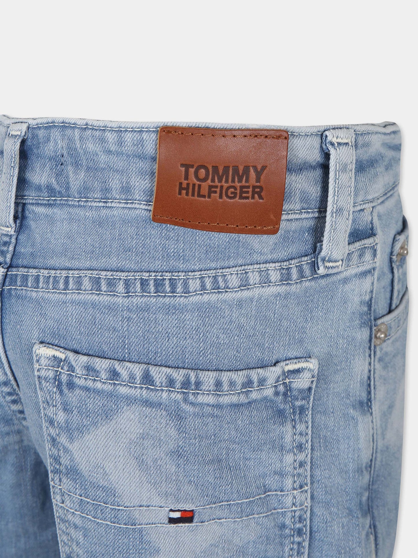 Jeans blu per bambino con bandierina,Tommy Hilfiger Junior,24STHKB0KB08911 DW5
