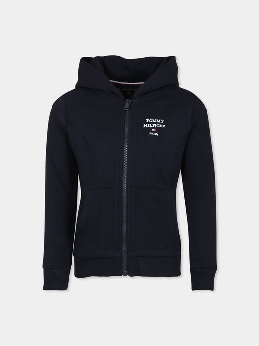 Felpa blu per bambino con logo,Tommy Hilfiger Junior,23FTHKB0KB08710 DW5