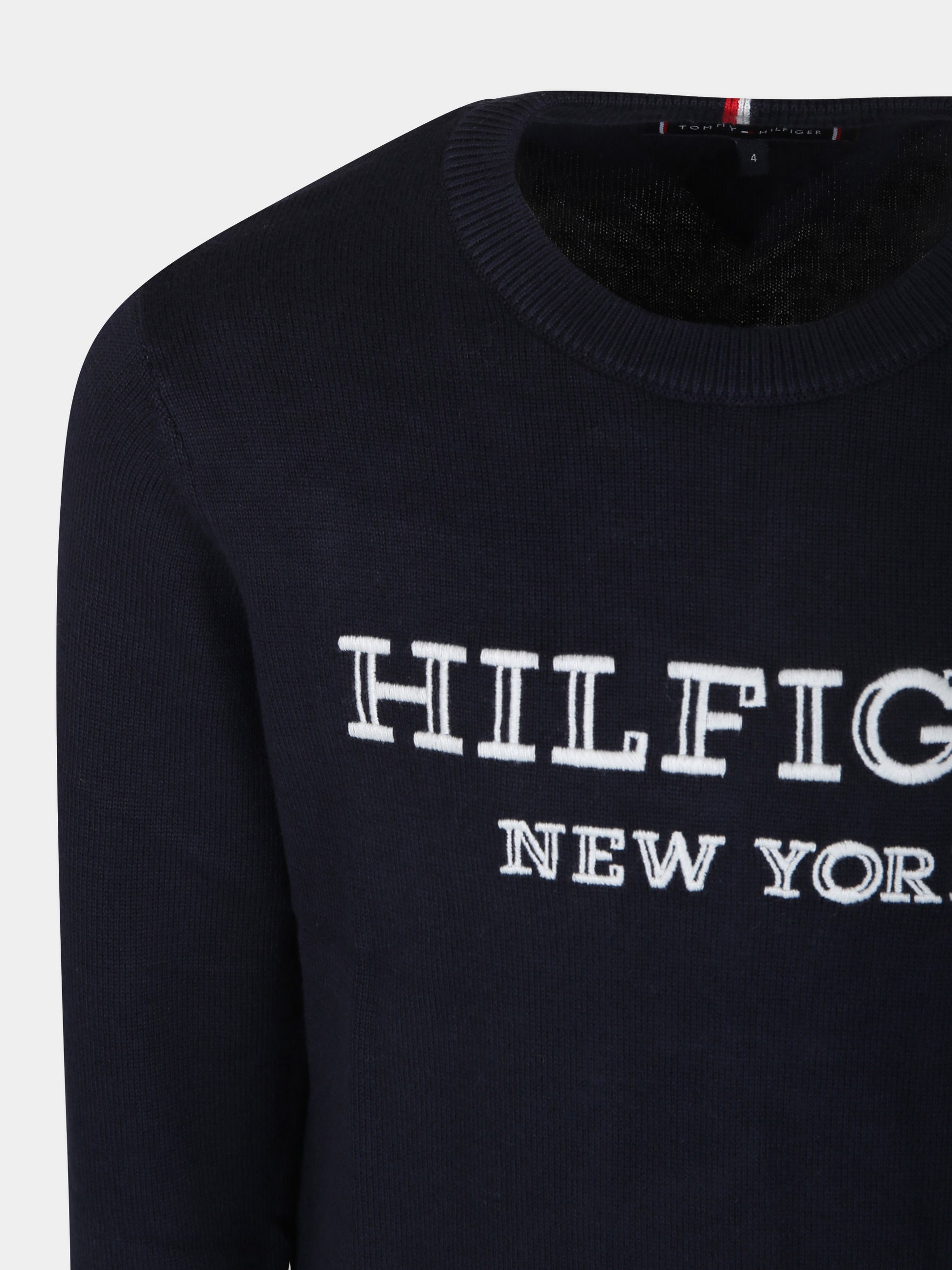 Maglione blu per bambino con logo,Tommy Hilfiger Junior,23FTHKB0KB08723 DW5