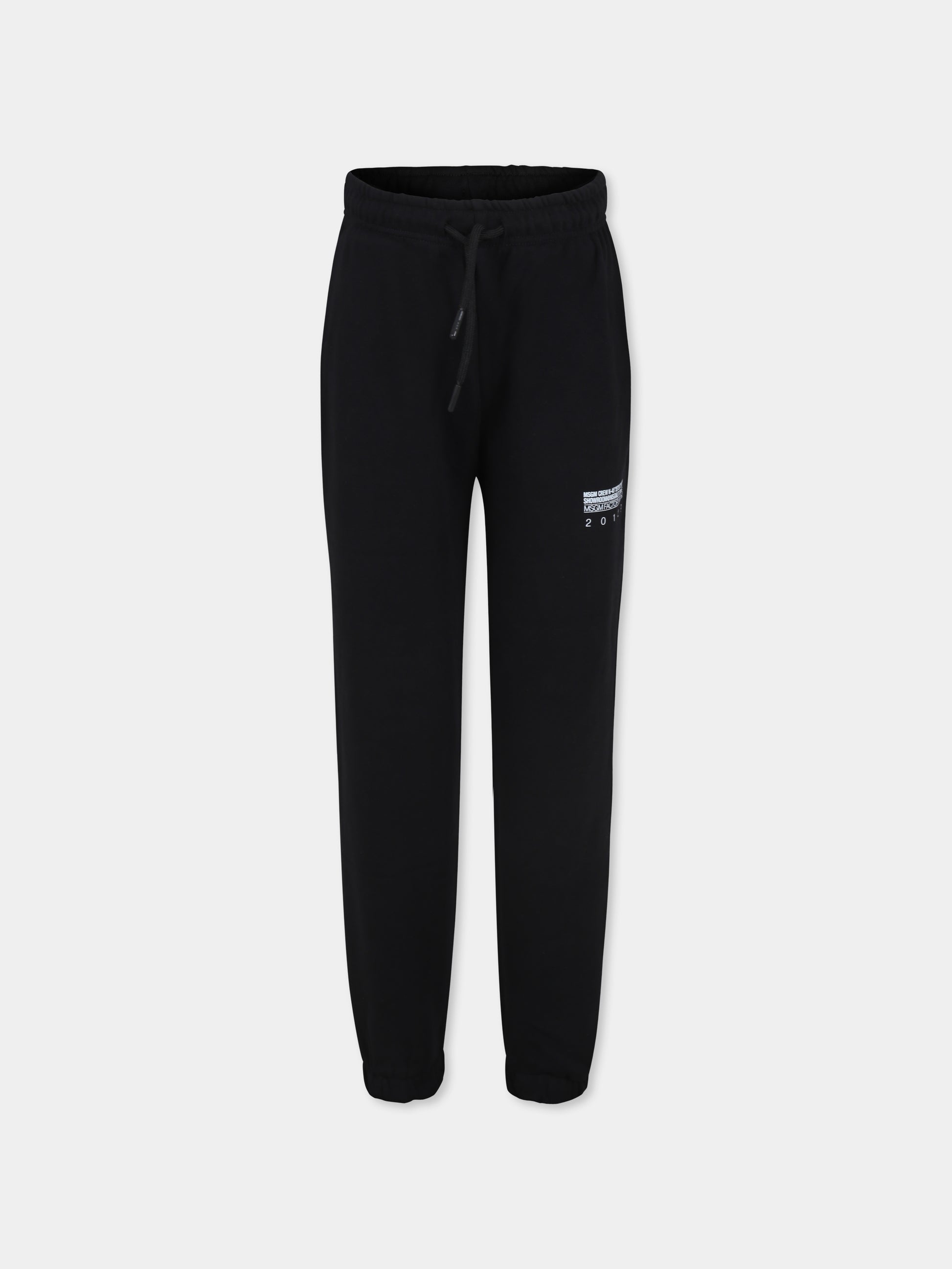 Pantaloni neri per bambino con logo,Msgm Kids,S4MSJBFP220 110