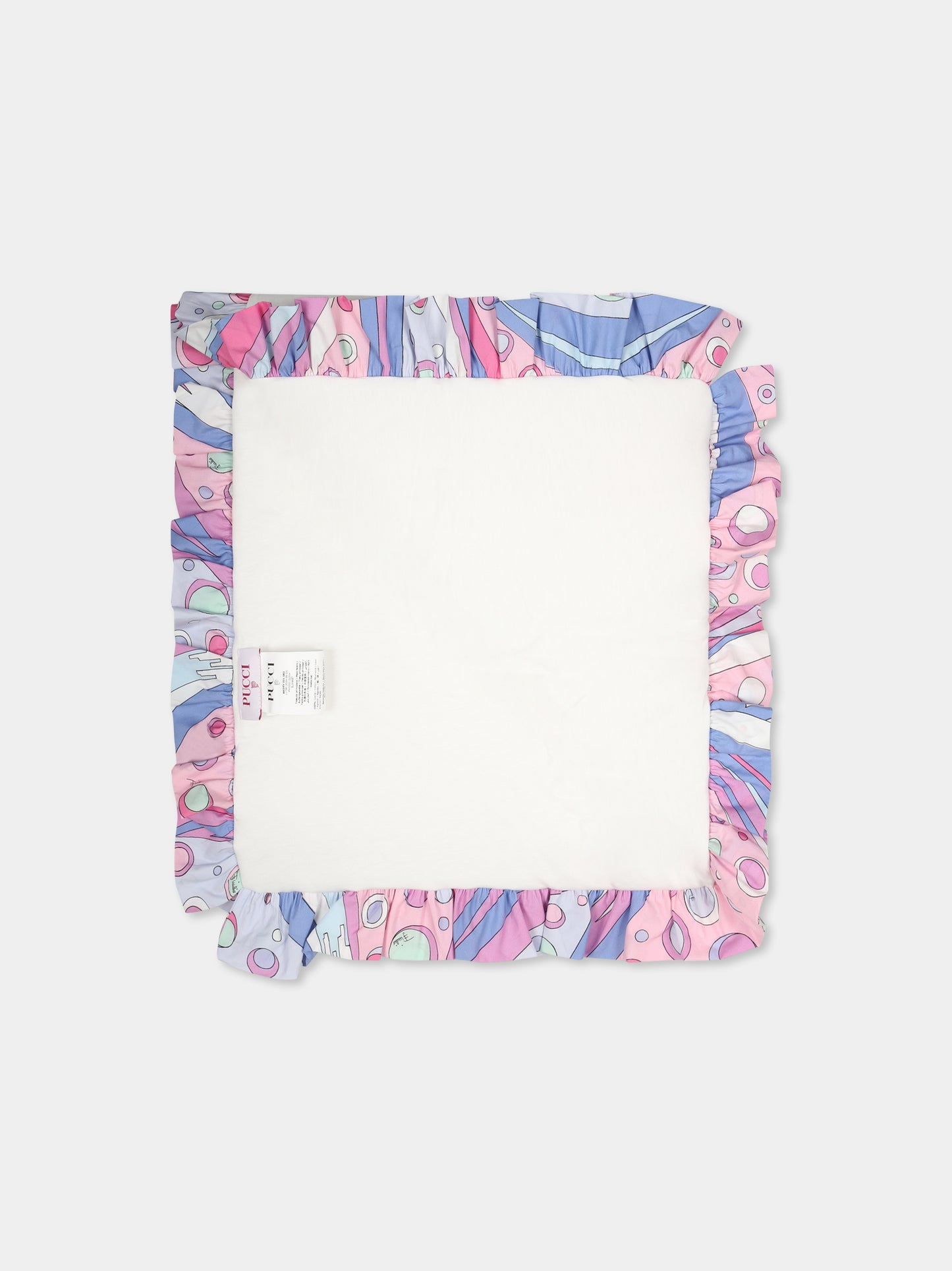 Couverture blanche pour bébé fille avec logo