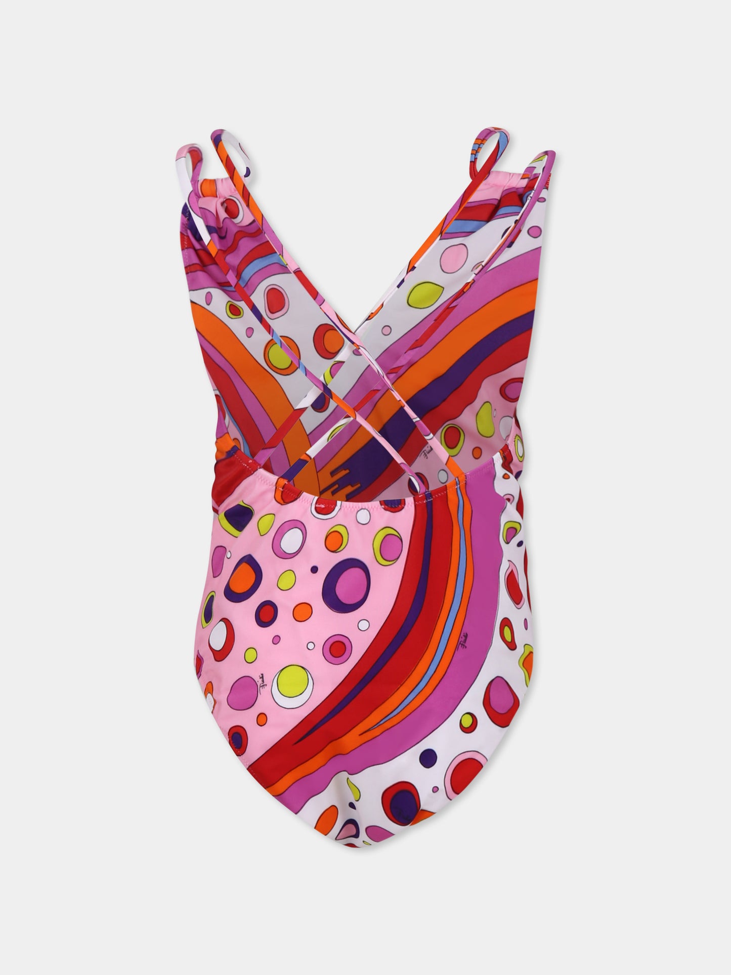 Maillot de bain multicolor pour fille avec imprimé marbré