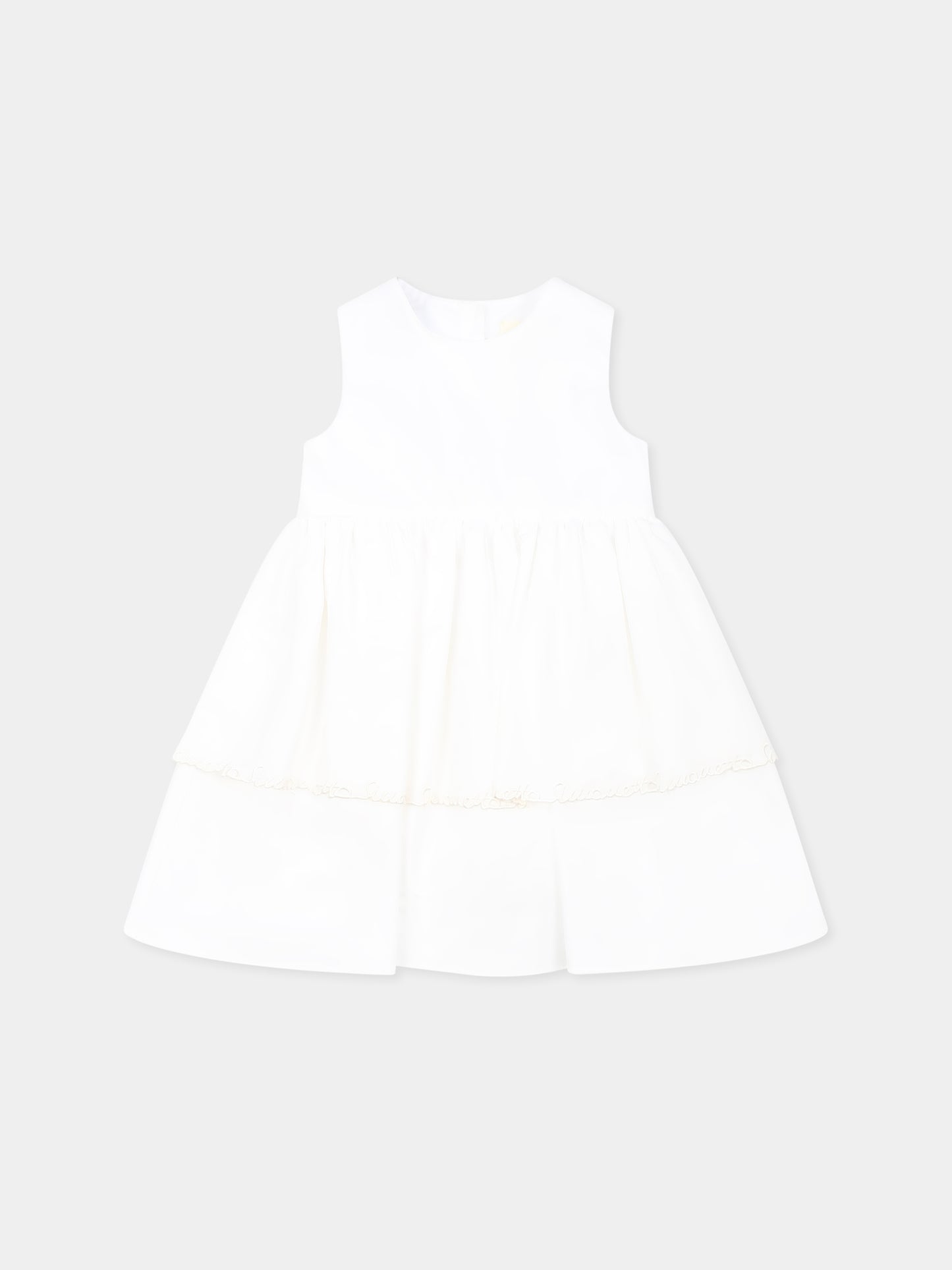 Vestito bianco per neonata con logo,Simonetta,SW1012 P0518 100BC