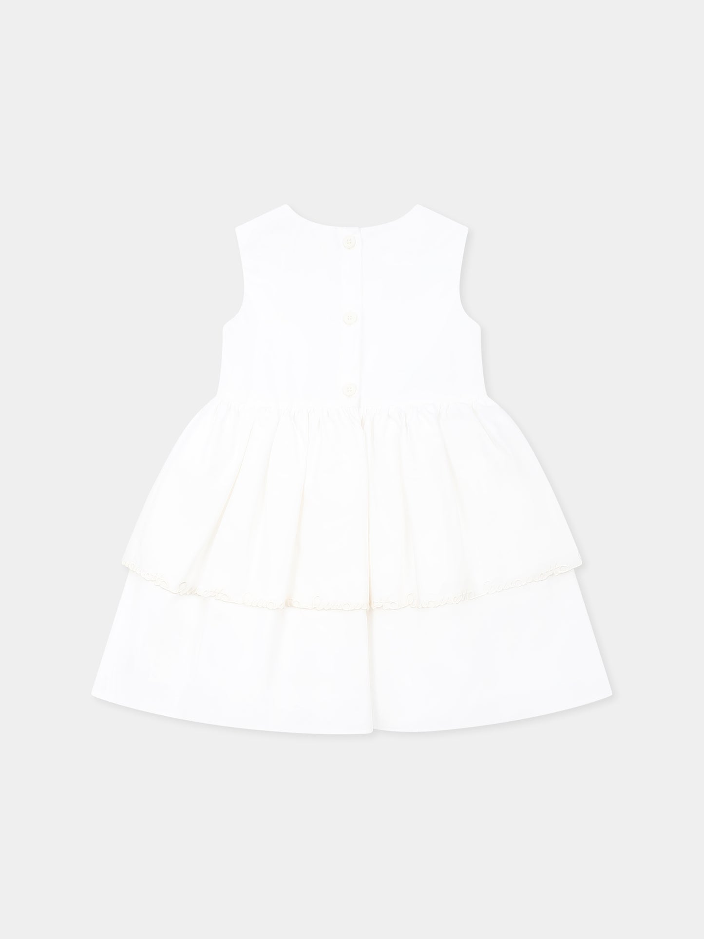 Vestito bianco per neonata con logo,Simonetta,SW1012 P0518 100BC