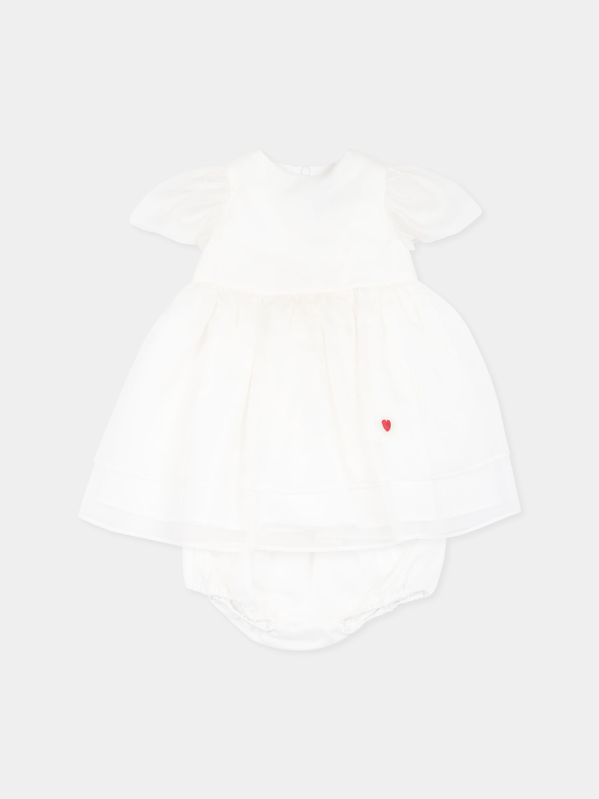 Vestito bianco per neonata con ricamo,Simonetta,SW1072 O0062 104