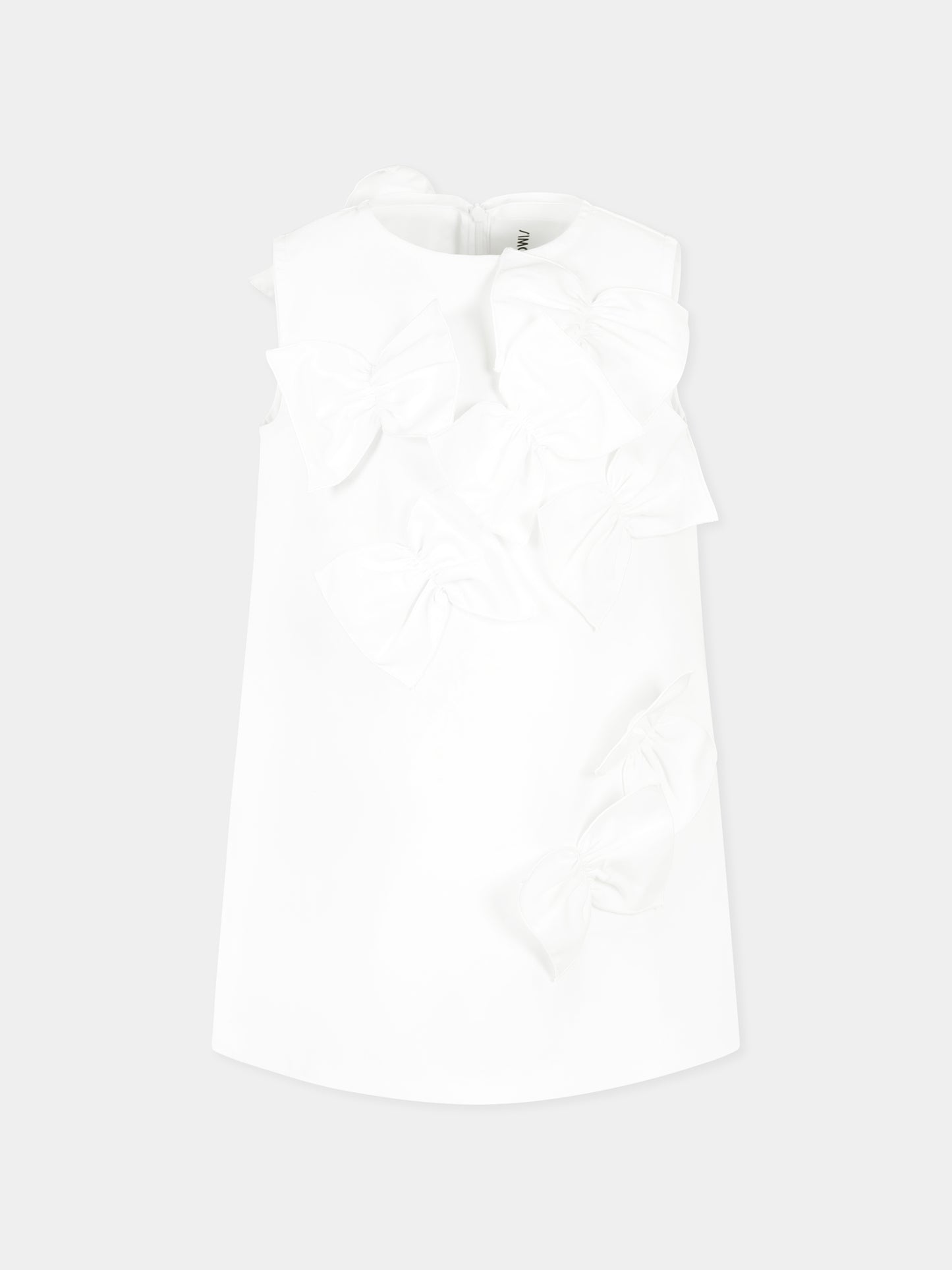 Vestito bianco per bambina con fiocchi,Simonetta,SW1B42 S0201 100