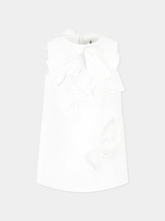 Vestito bianco per bambina con fiocchi,Simonetta,SW1B42 S0201 100