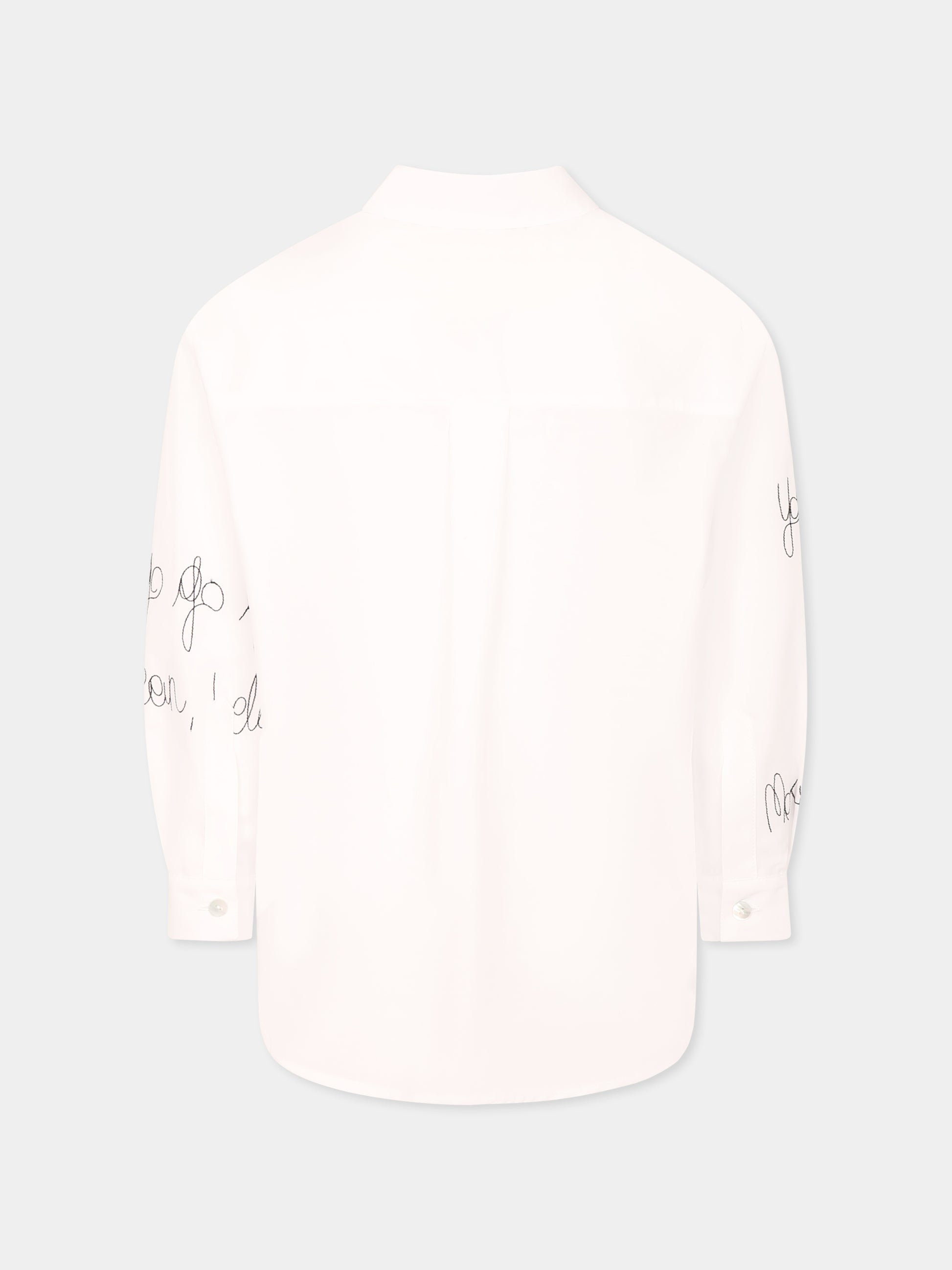 Camicia bianca per bambina con scritta e cuore,Simonetta,SW5A40 L0316 100NE