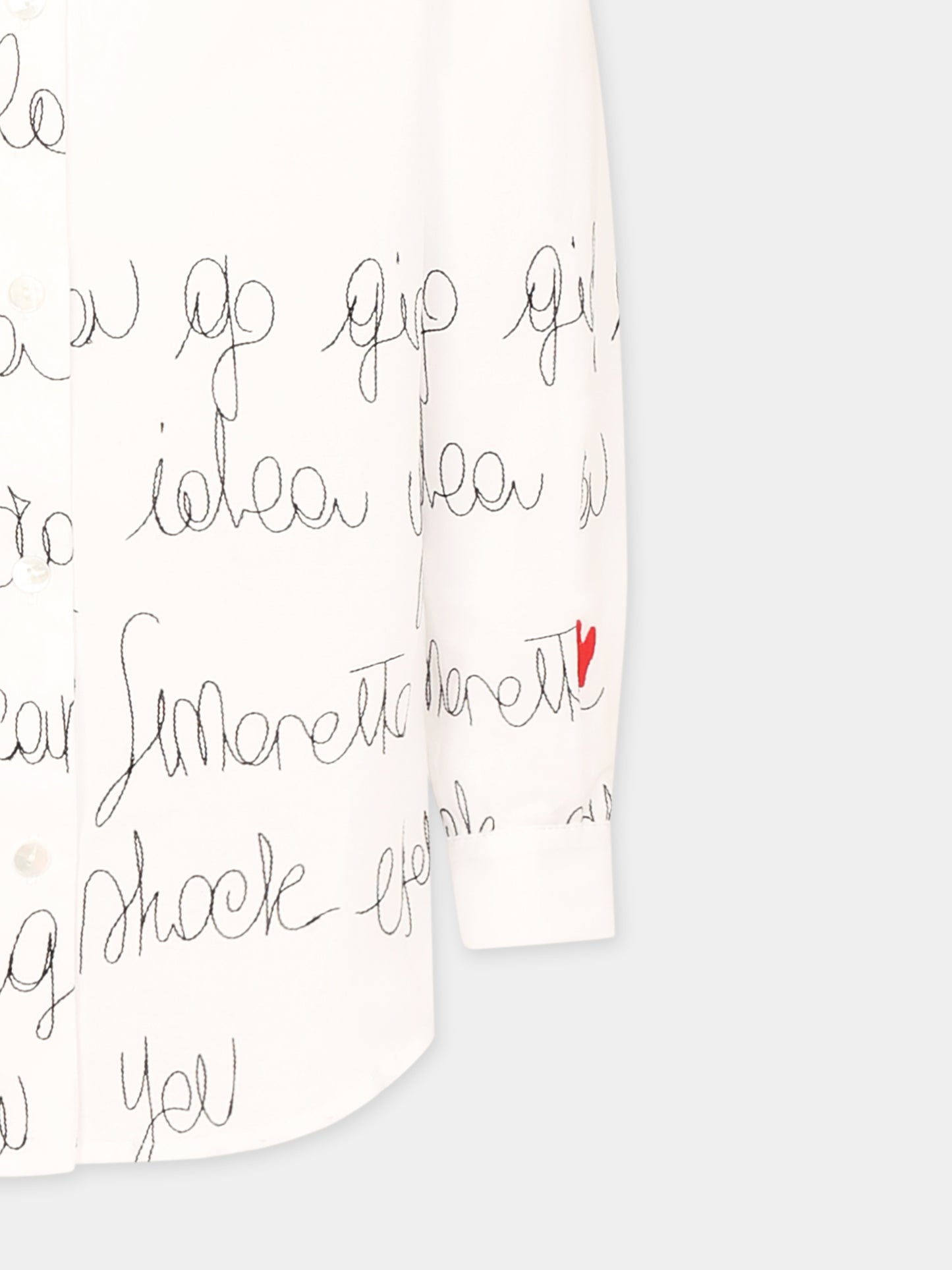 Camicia bianca per bambina con scritta e cuore,Simonetta,SW5A40 L0316 100NE