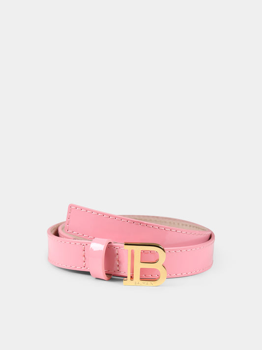 Ceinture rose pour fille avec logo