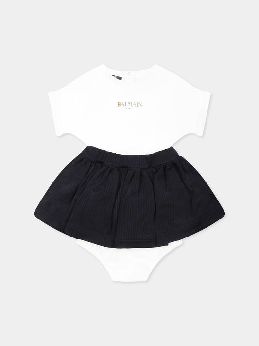 Robe blanche pour fille avec logo