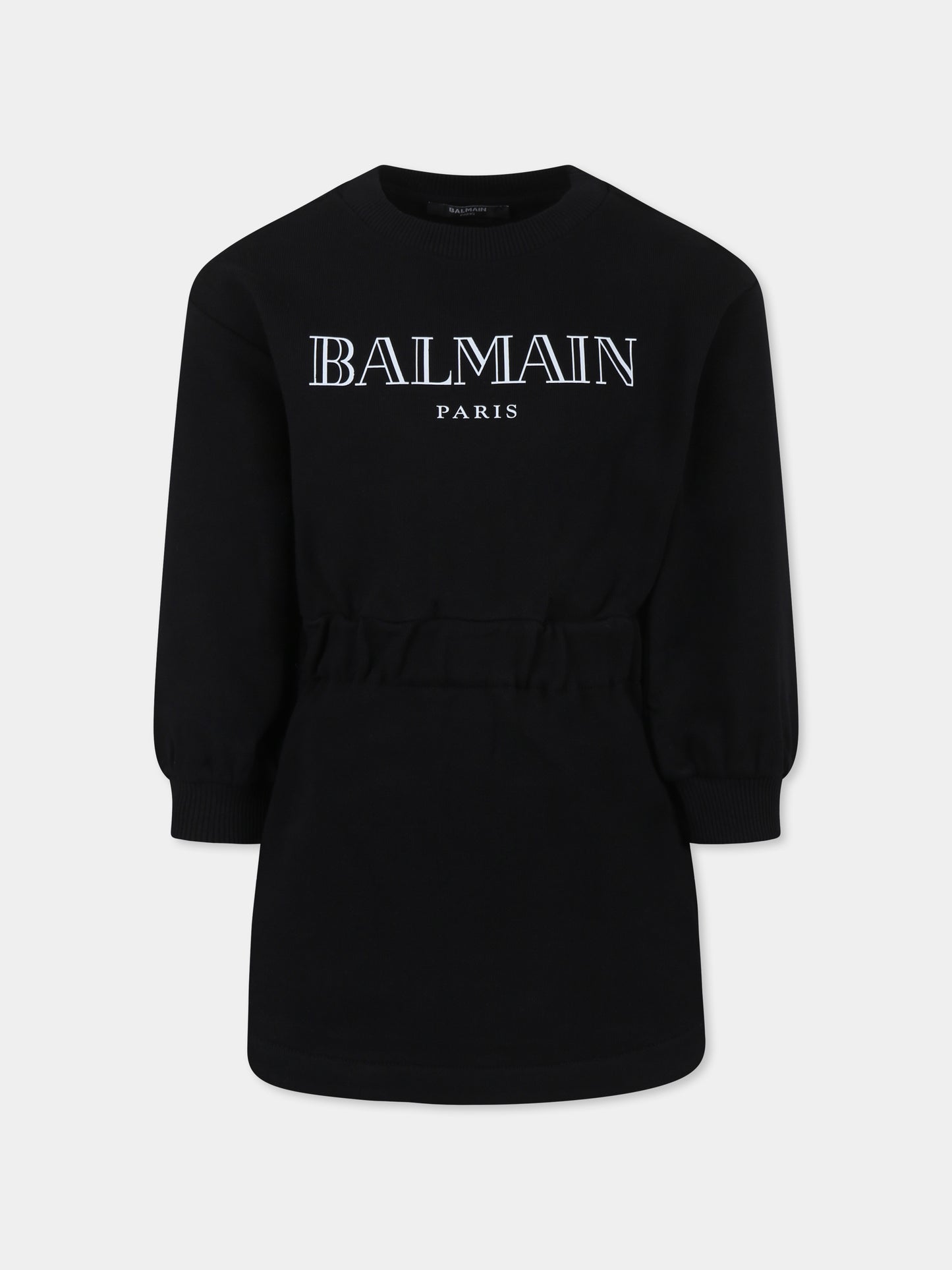 Vestito nero per bambina con logo,Balmain Kids,BW1A80 Z0114 930BC