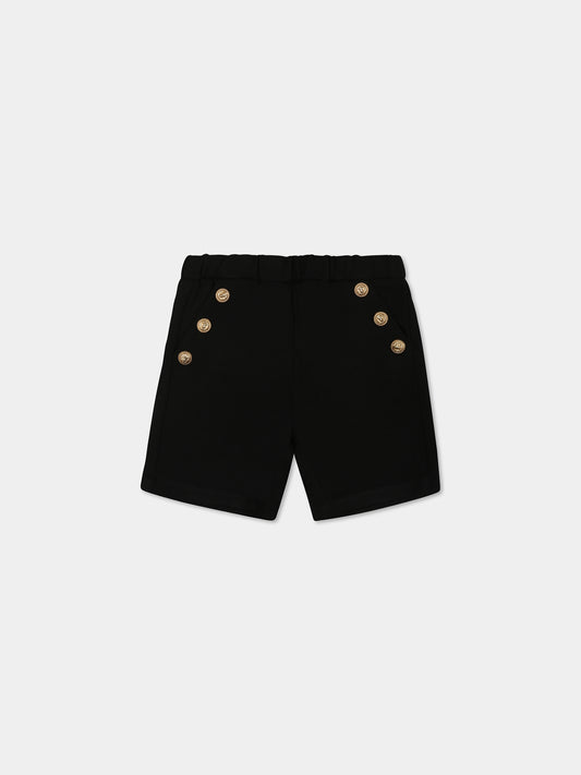Short noir pour bébé garçon avec logo