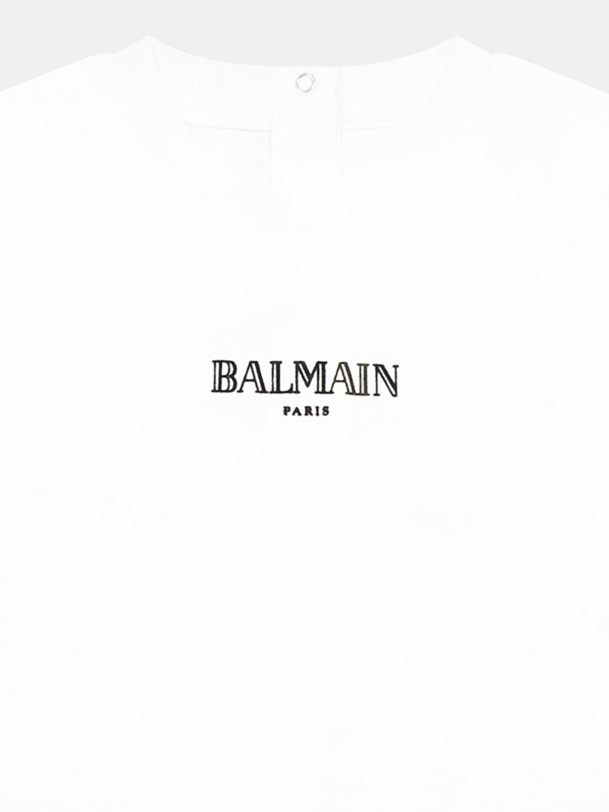 T-shirt bianca per neonati con logo,Balmain Kids,BW8601 Z1751 100NE