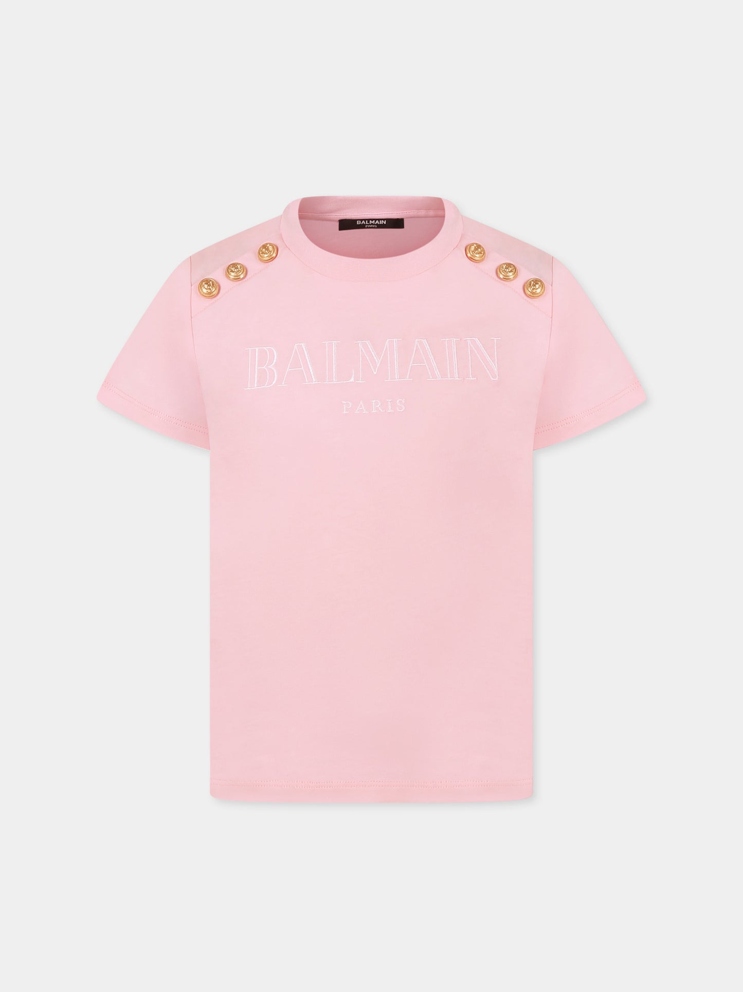 T-shirt rose pour fille avec logo