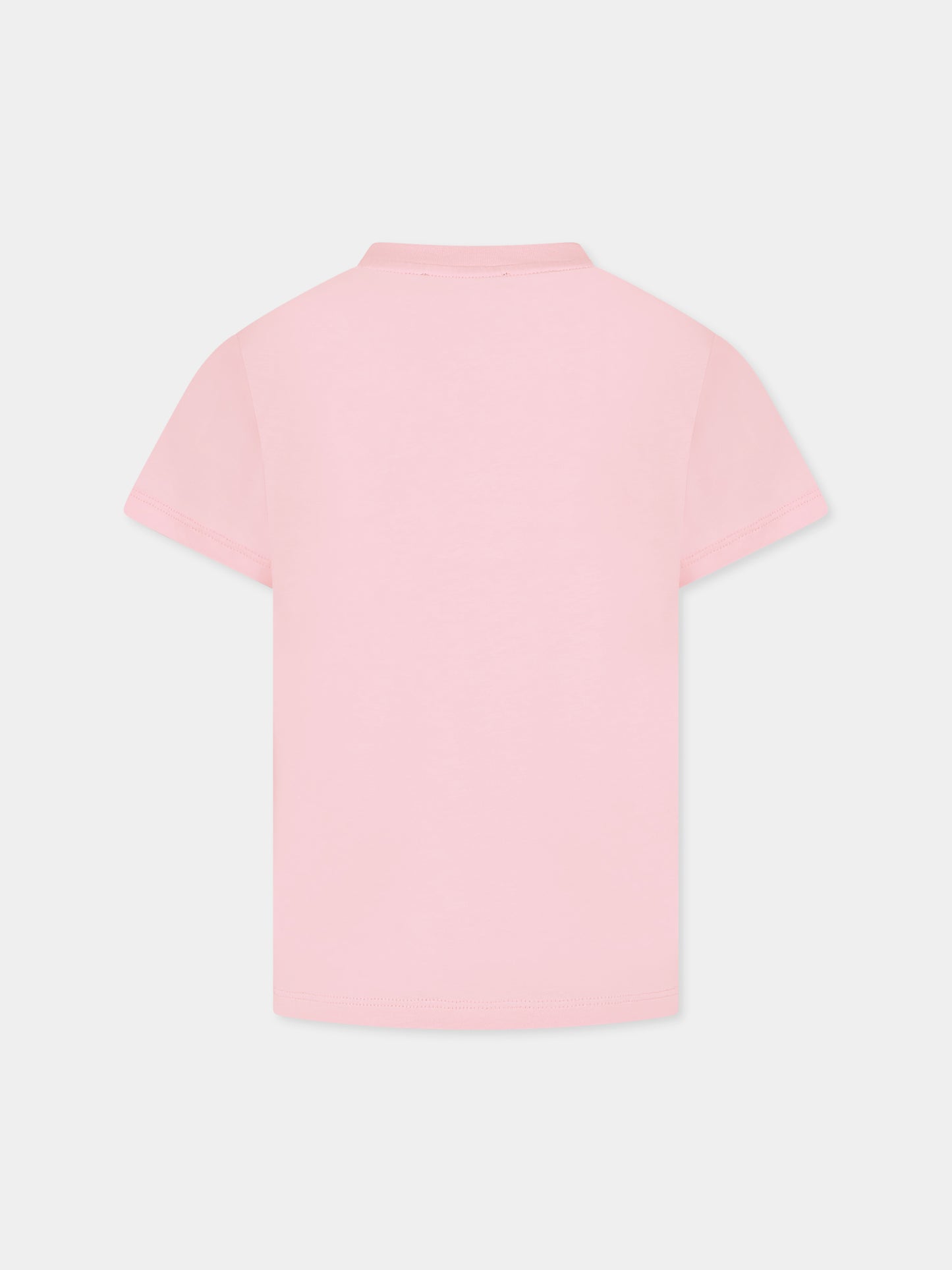T-shirt rose pour fille avec logo
