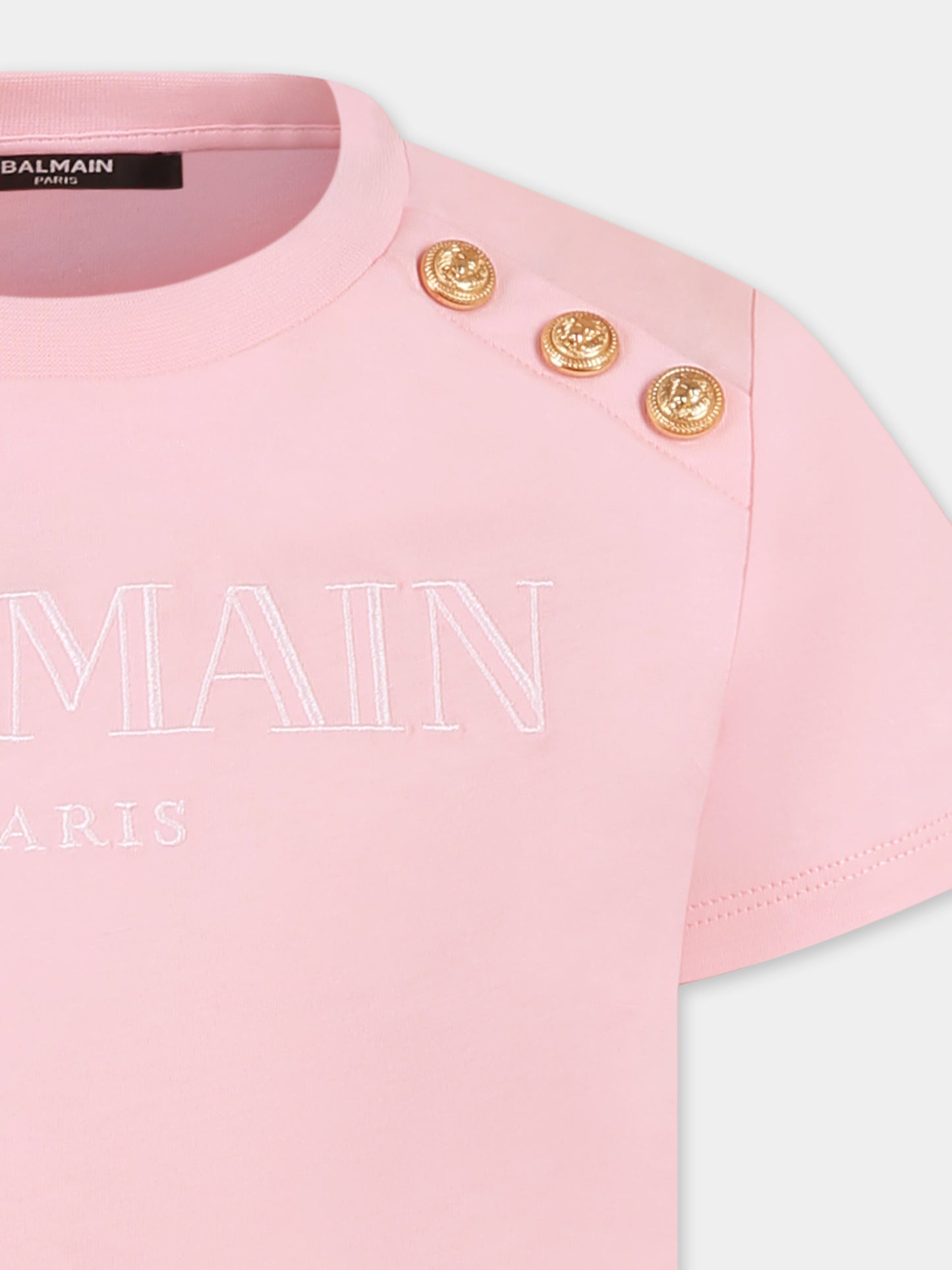 T-shirt rose pour fille avec logo