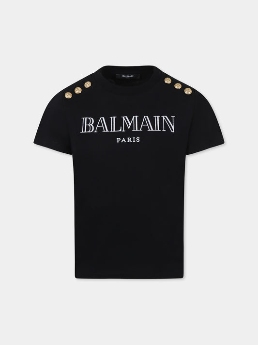 T-shirt noir pour enfants avec logo