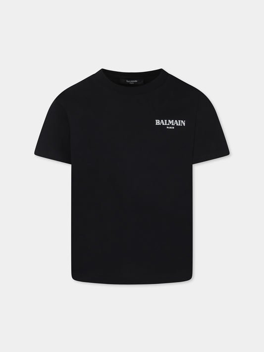 T-shirt noir pour enfants avec logo