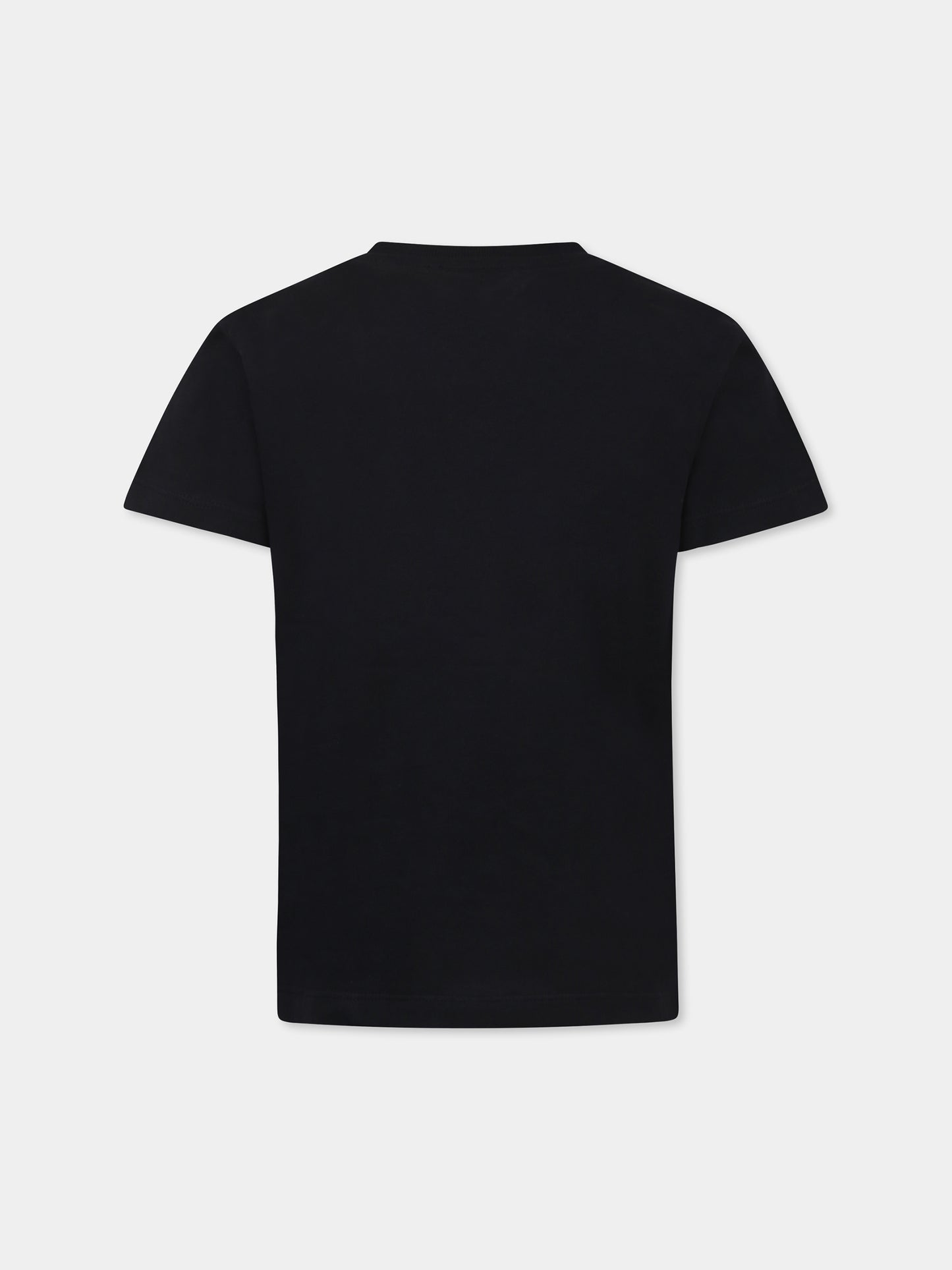 T-shirt noir pour fille avec logo