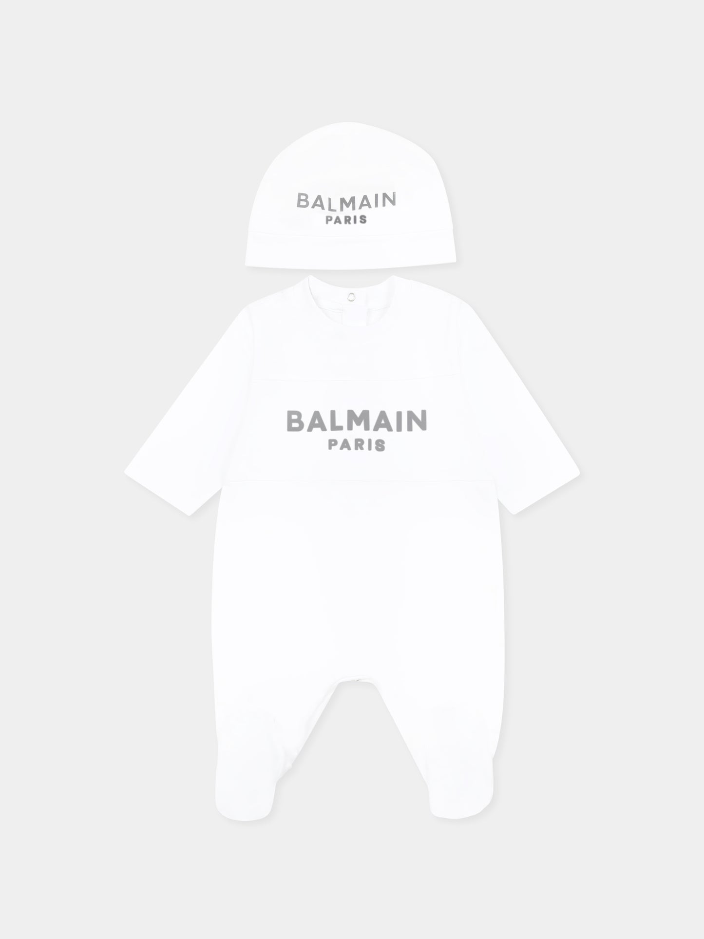 Set tutina bianca per neonati con logo,Balmain Kids,BWB50A Z0082 100AG