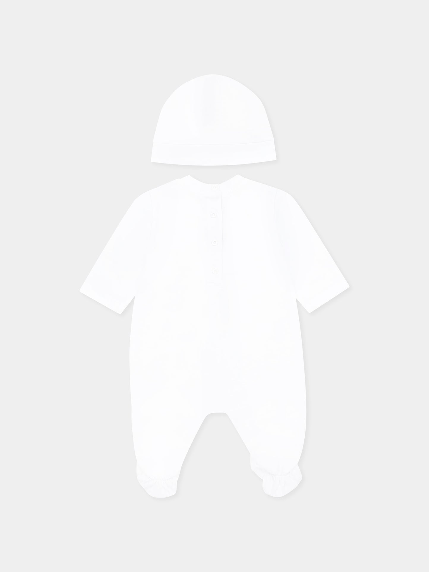 Set tutina bianca per neonati con logo,Balmain Kids,BWB50A Z0082 100AG