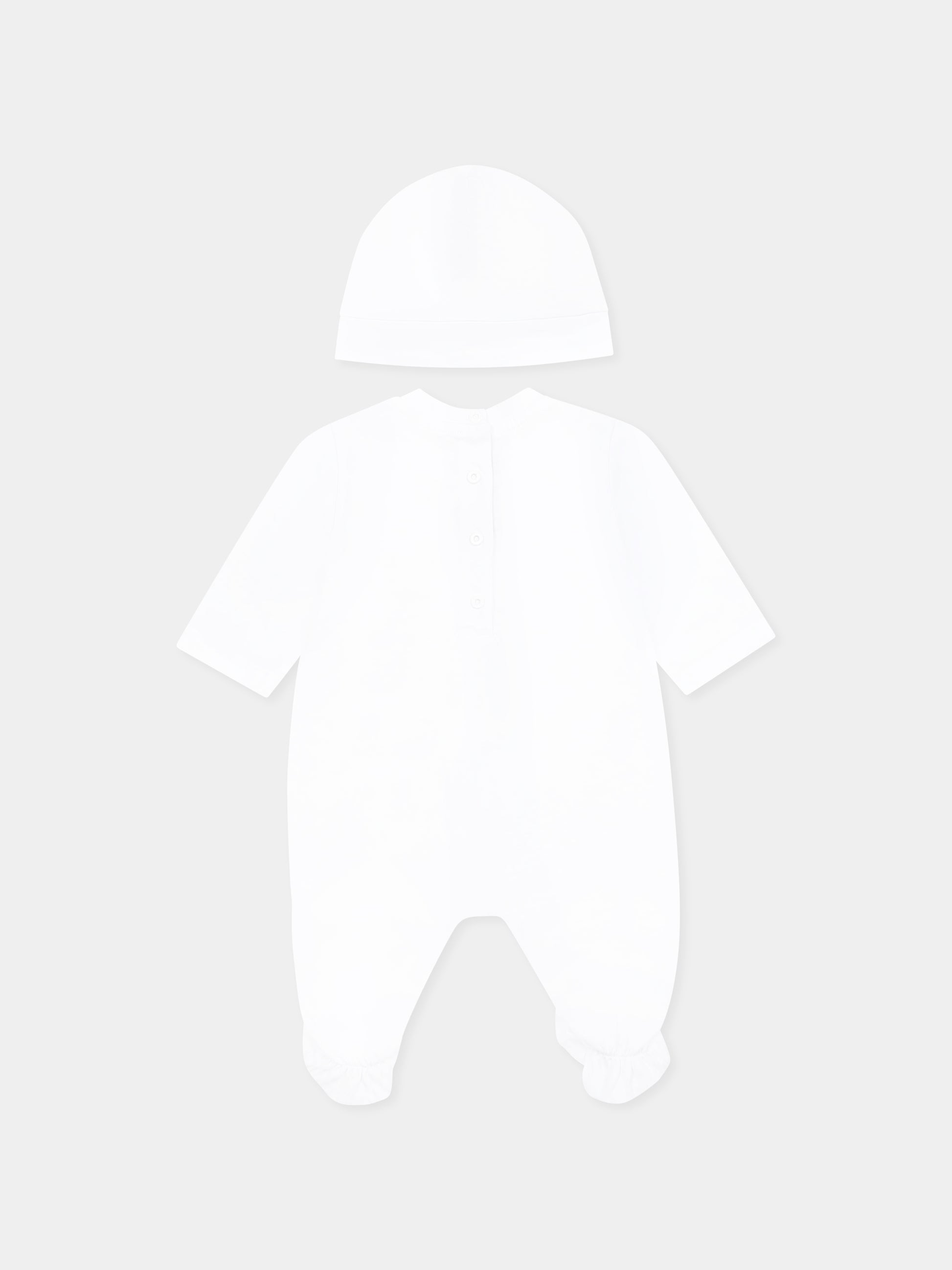 Set tutina bianca per neonati con logo,Balmain Kids,BWB50A Z0082 100AG