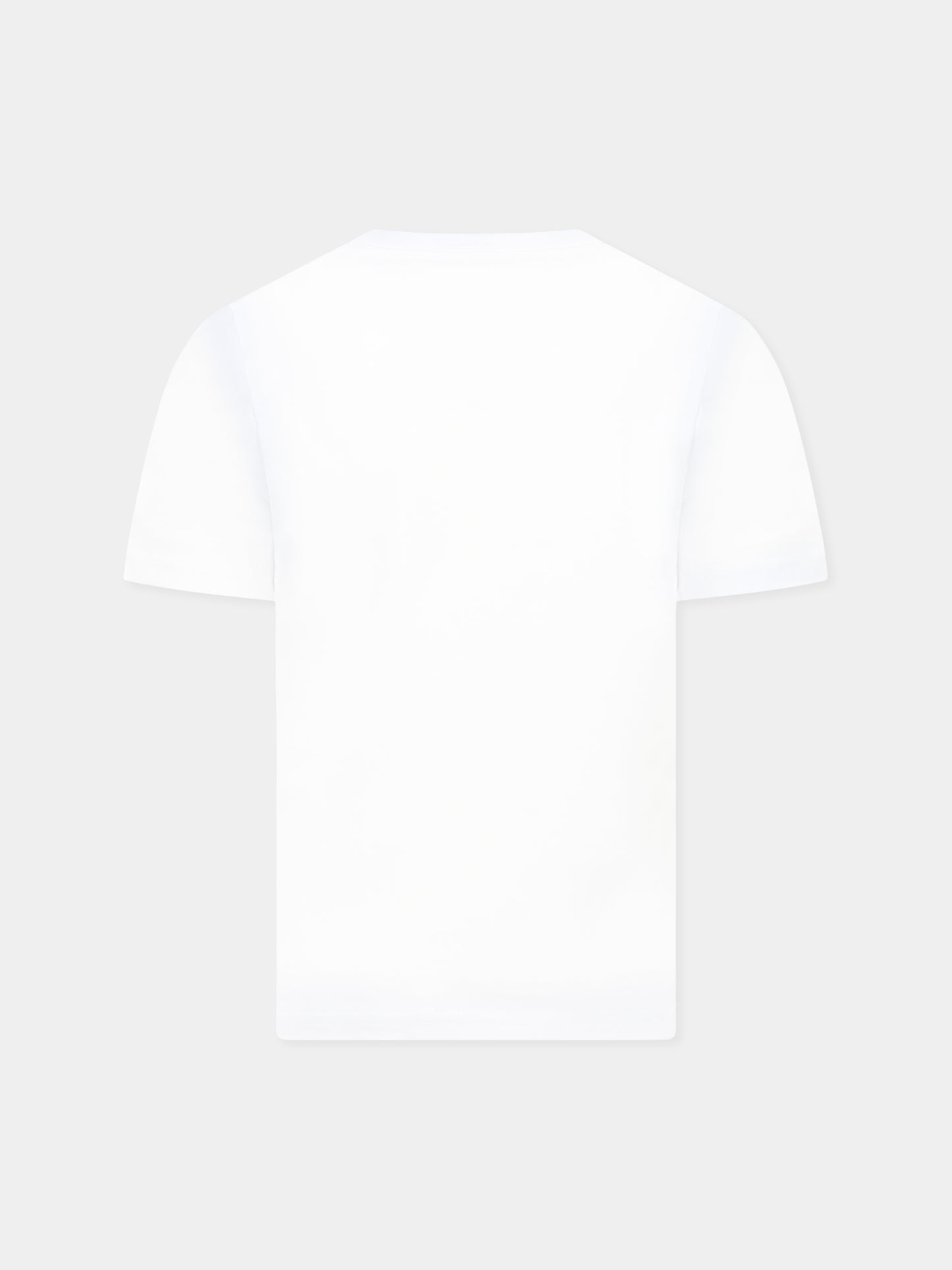 T-shirt bianca per bambini con stampa oasi e logo,Casablanca,U KS25 JTS 038 01 EX