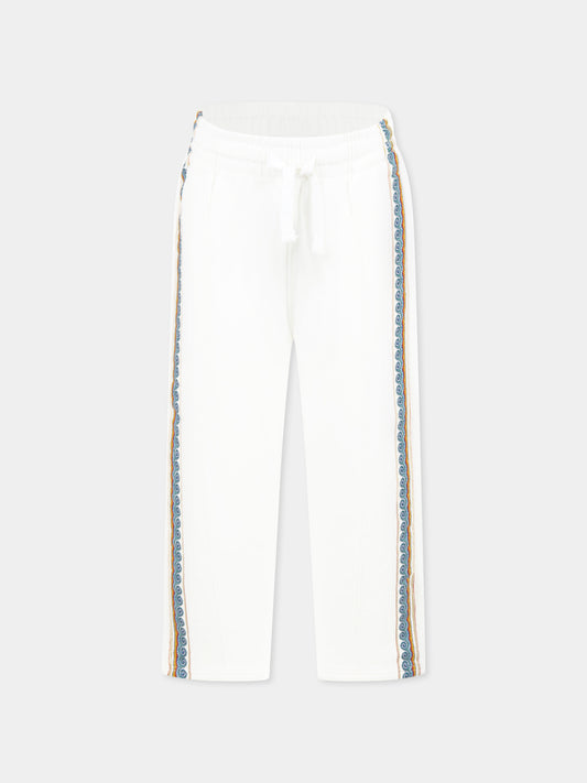 Pantaloni avorio per bambini con stampa onde,Casablanca,KS25 JTR 265 01 EX
