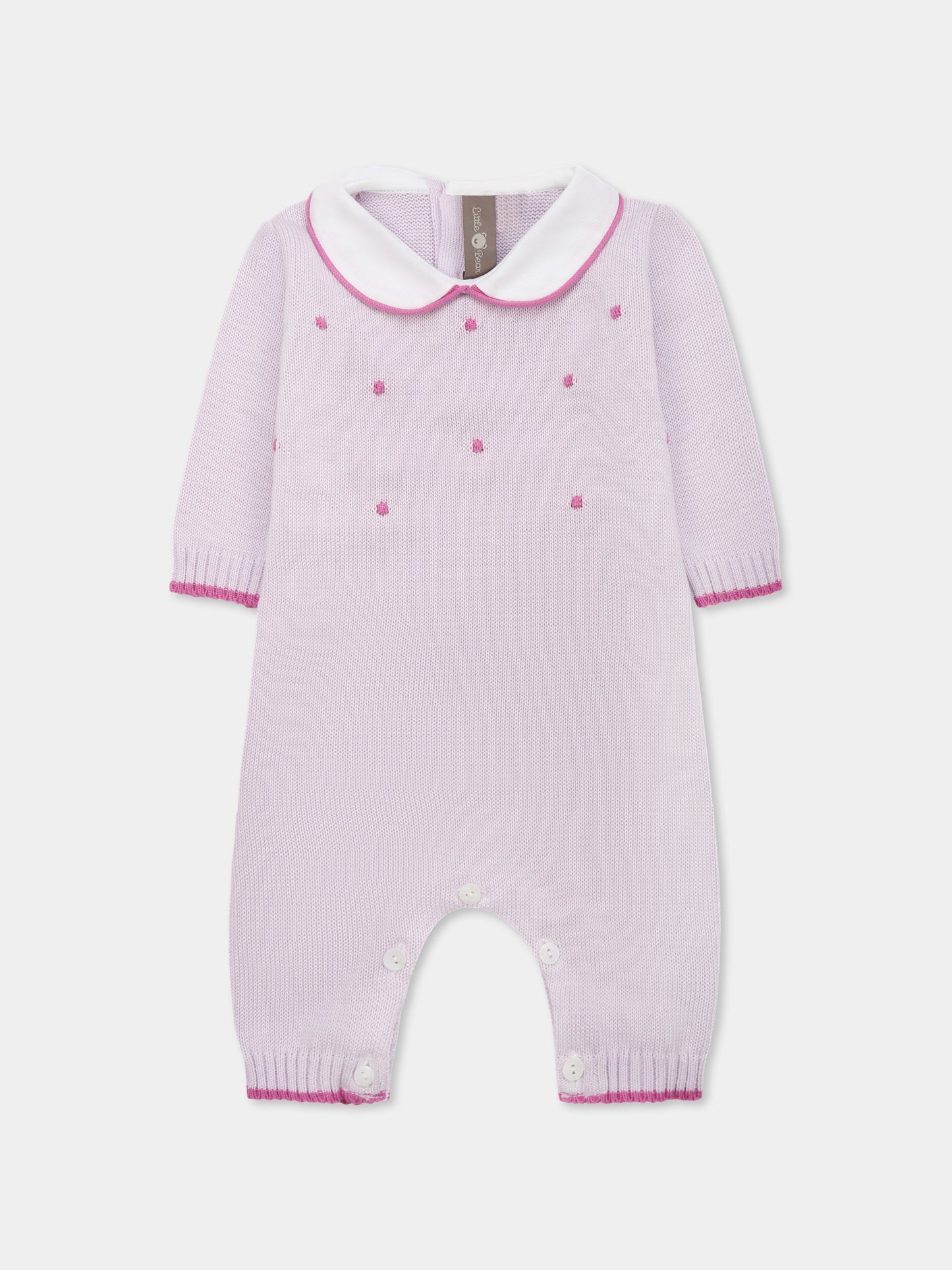 Combinaison violette pour bébé fille avec pois