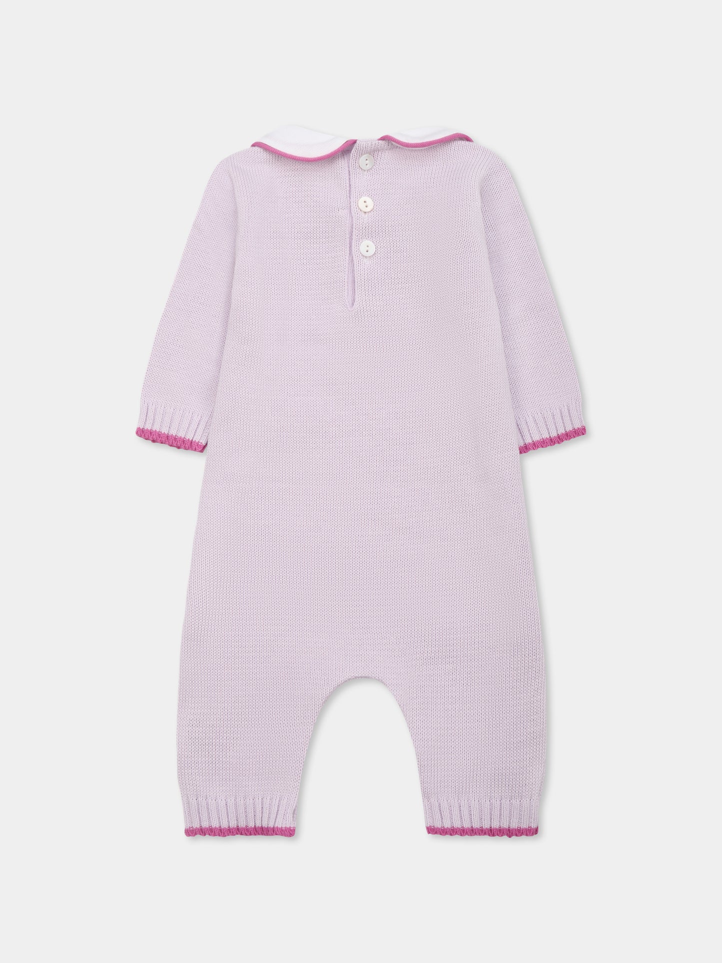 Combinaison violette pour bébé fille avec pois
