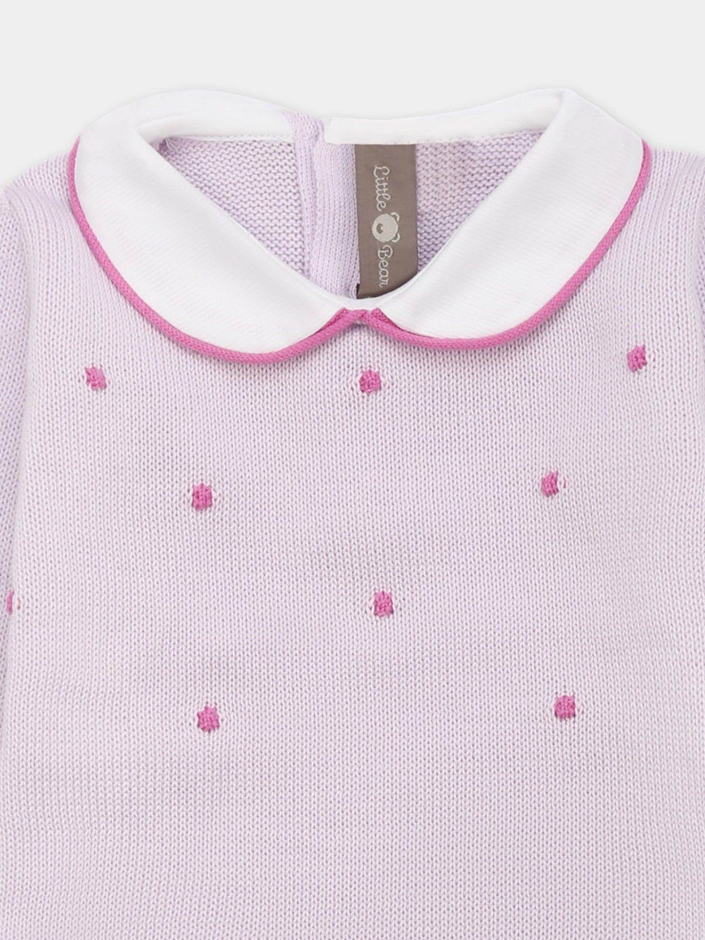 Combinaison violette pour bébé fille avec pois