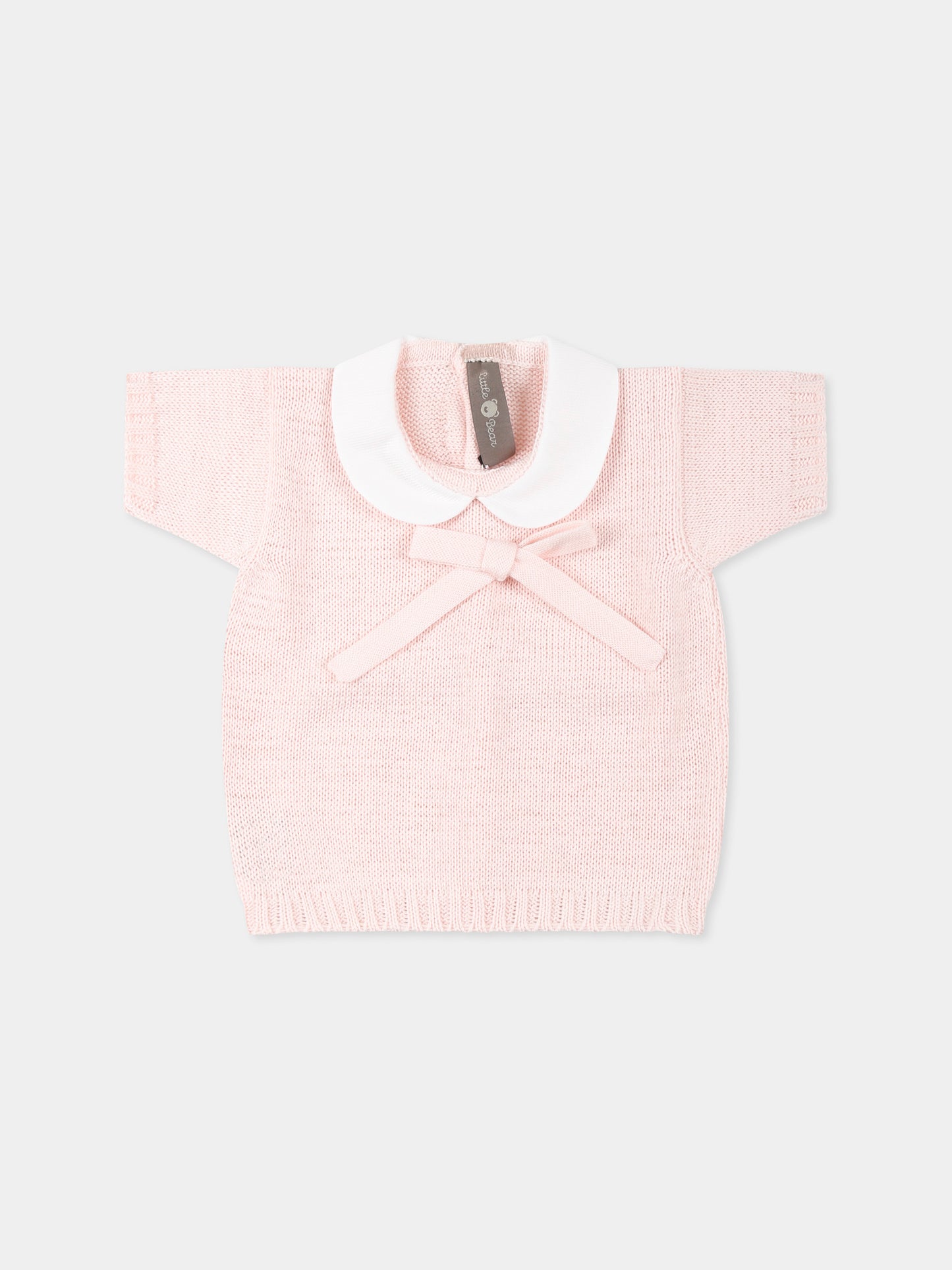 Maglione rosa per neonata con fiocco,Little Bear,1010 CIPRIA